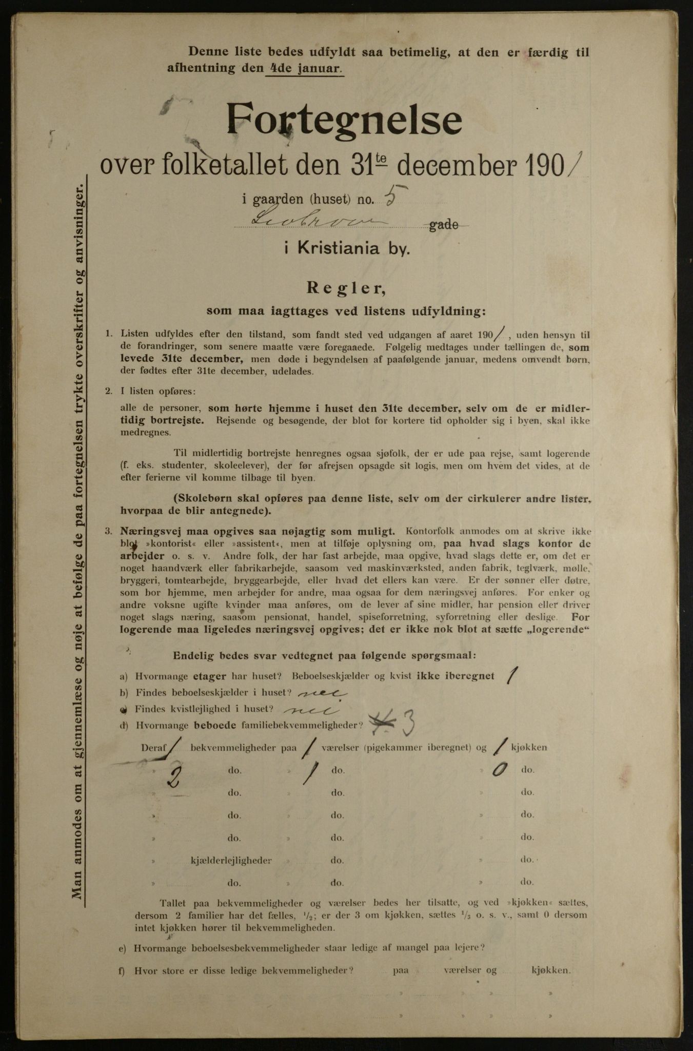 OBA, Municipal Census 1901 for Kristiania, 1901, p. 8945