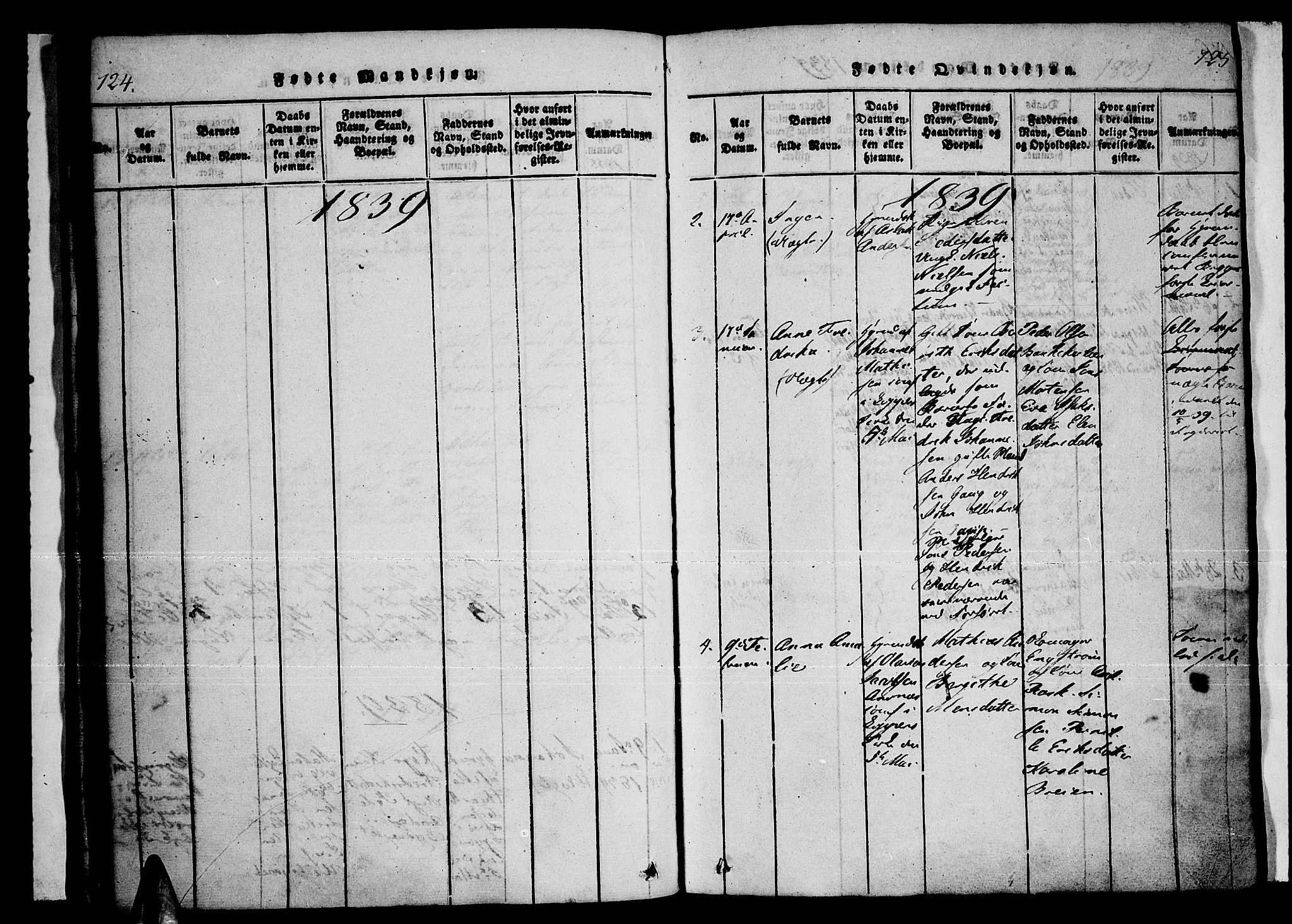 Loppa sokneprestkontor, AV/SATØ-S-1339/H/Ha/L0003kirke: Parish register (official) no. 3, 1820-1848, p. 124-125