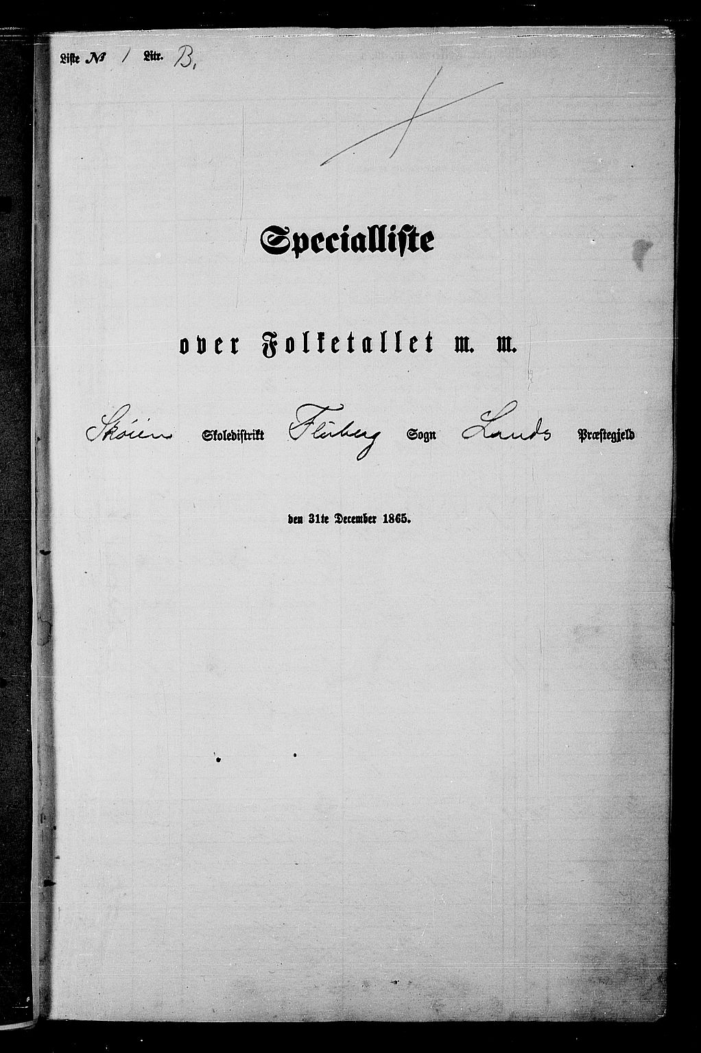 RA, 1865 census for Land, 1865, p. 230