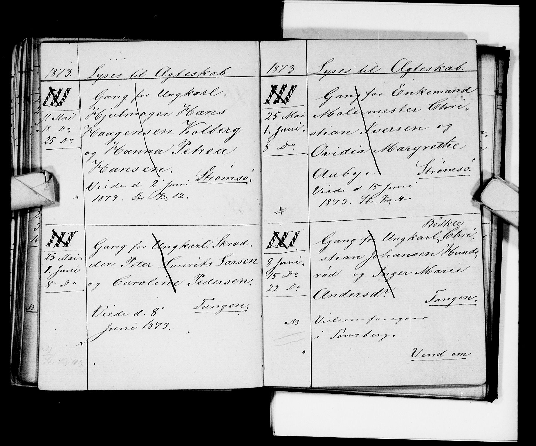 Strømsø kirkebøker, AV/SAKO-A-246/H/Ha/L0003: Banns register no. 3, 1866-1874