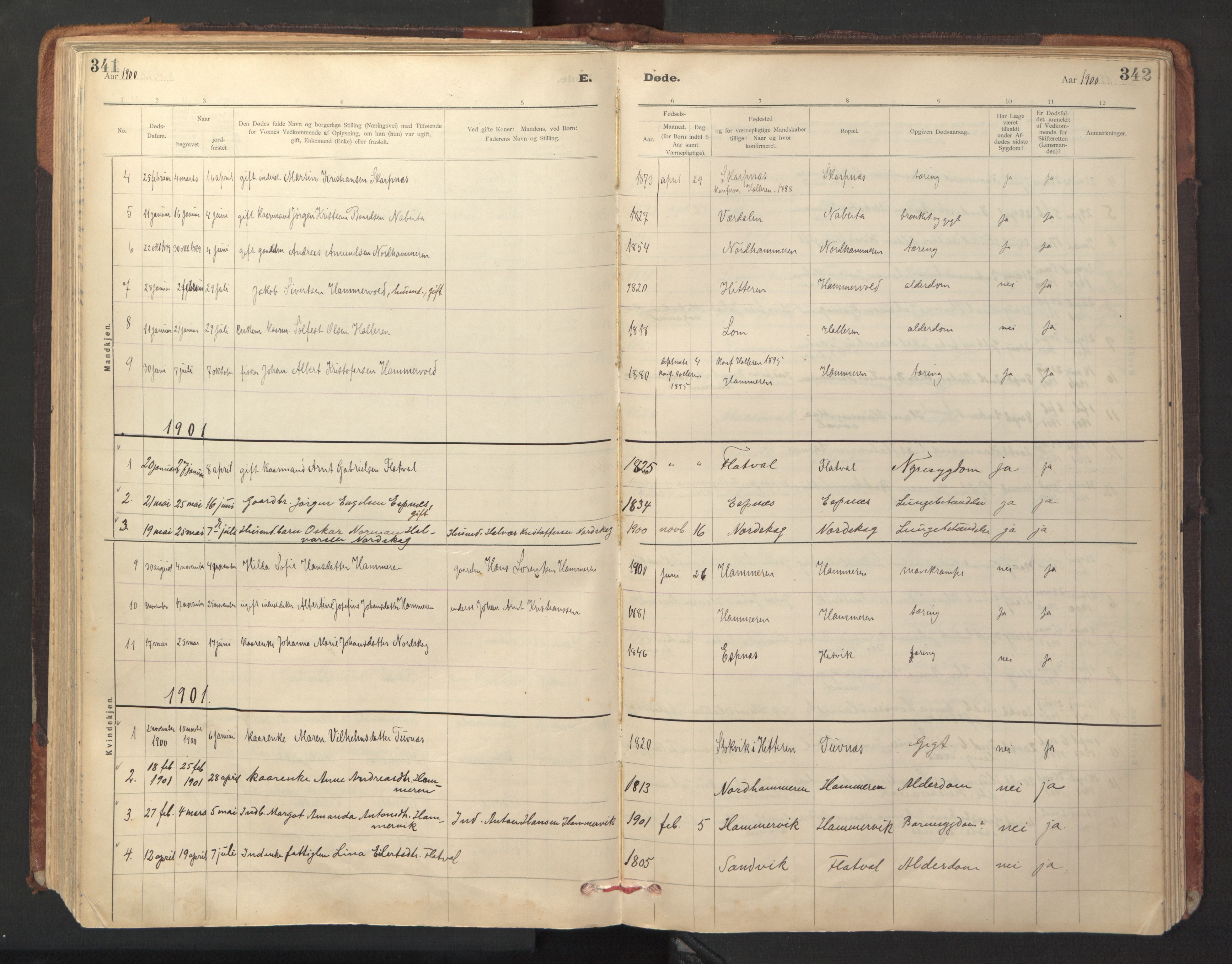 Ministerialprotokoller, klokkerbøker og fødselsregistre - Sør-Trøndelag, SAT/A-1456/641/L0596: Parish register (official) no. 641A02, 1898-1915, p. 341-342