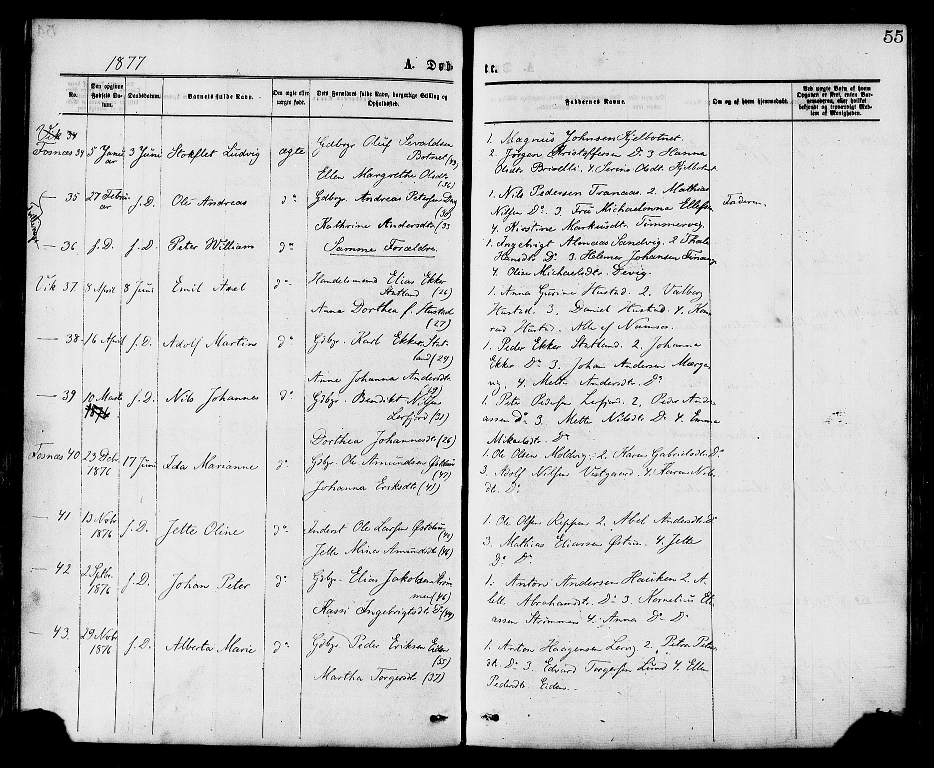 Ministerialprotokoller, klokkerbøker og fødselsregistre - Nord-Trøndelag, AV/SAT-A-1458/773/L0616: Parish register (official) no. 773A07, 1870-1887, p. 55