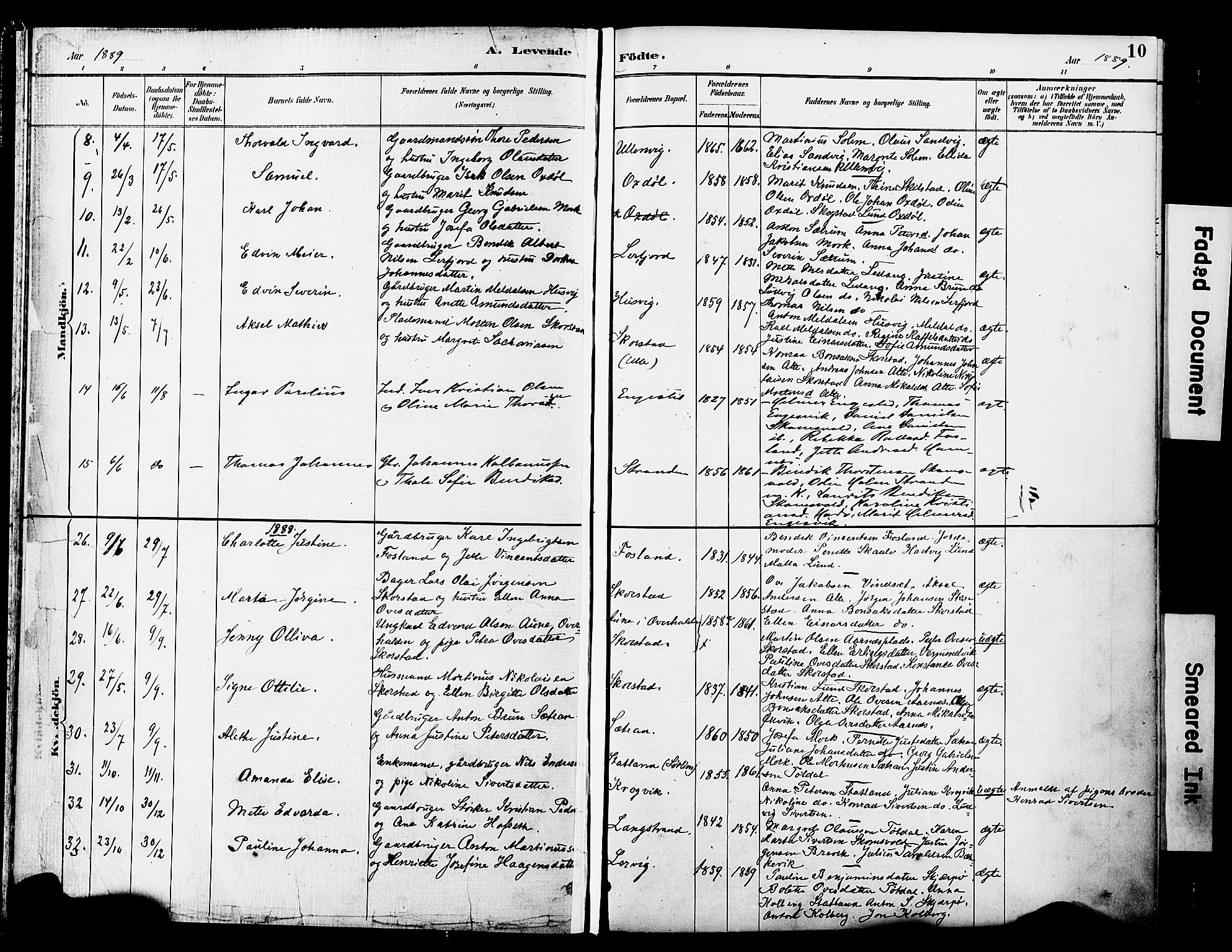 Ministerialprotokoller, klokkerbøker og fødselsregistre - Nord-Trøndelag, SAT/A-1458/774/L0628: Parish register (official) no. 774A02, 1887-1903, p. 10