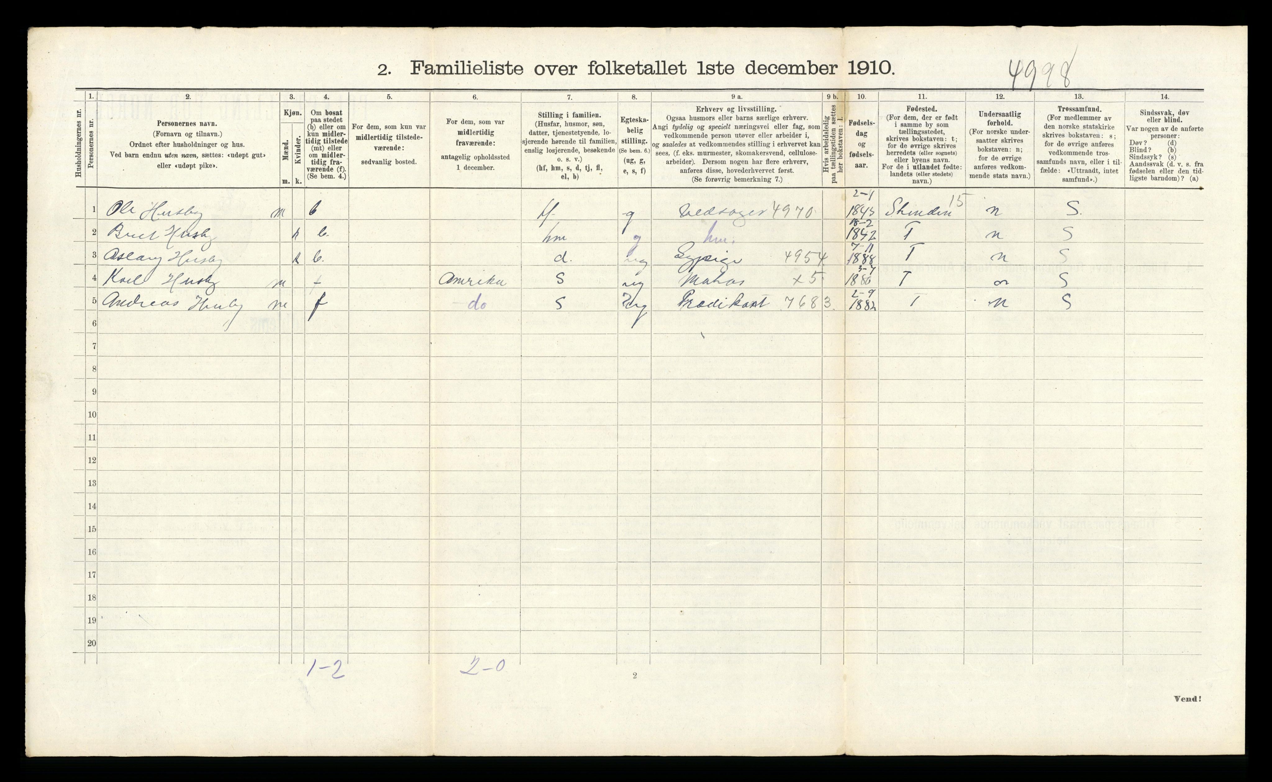 RA, 1910 census for Trondheim, 1910, p. 19900