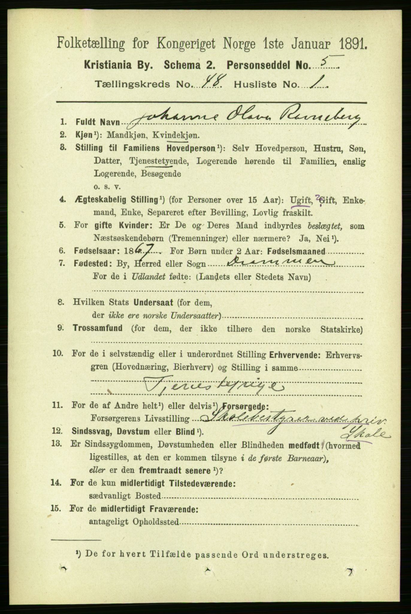 RA, 1891 census for 0301 Kristiania, 1891, p. 28388