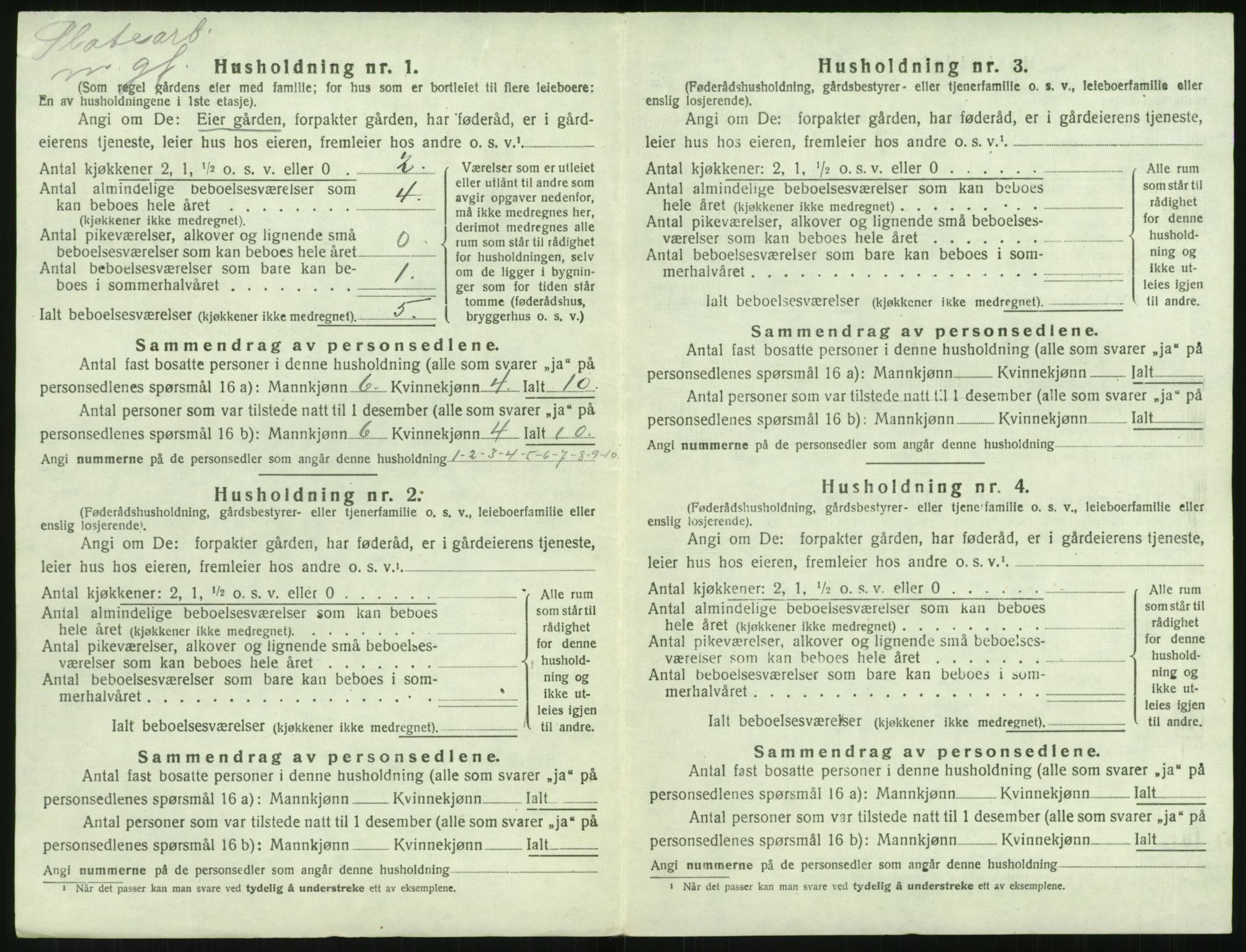 SAK, 1920 census for Tromøy, 1920, p. 540