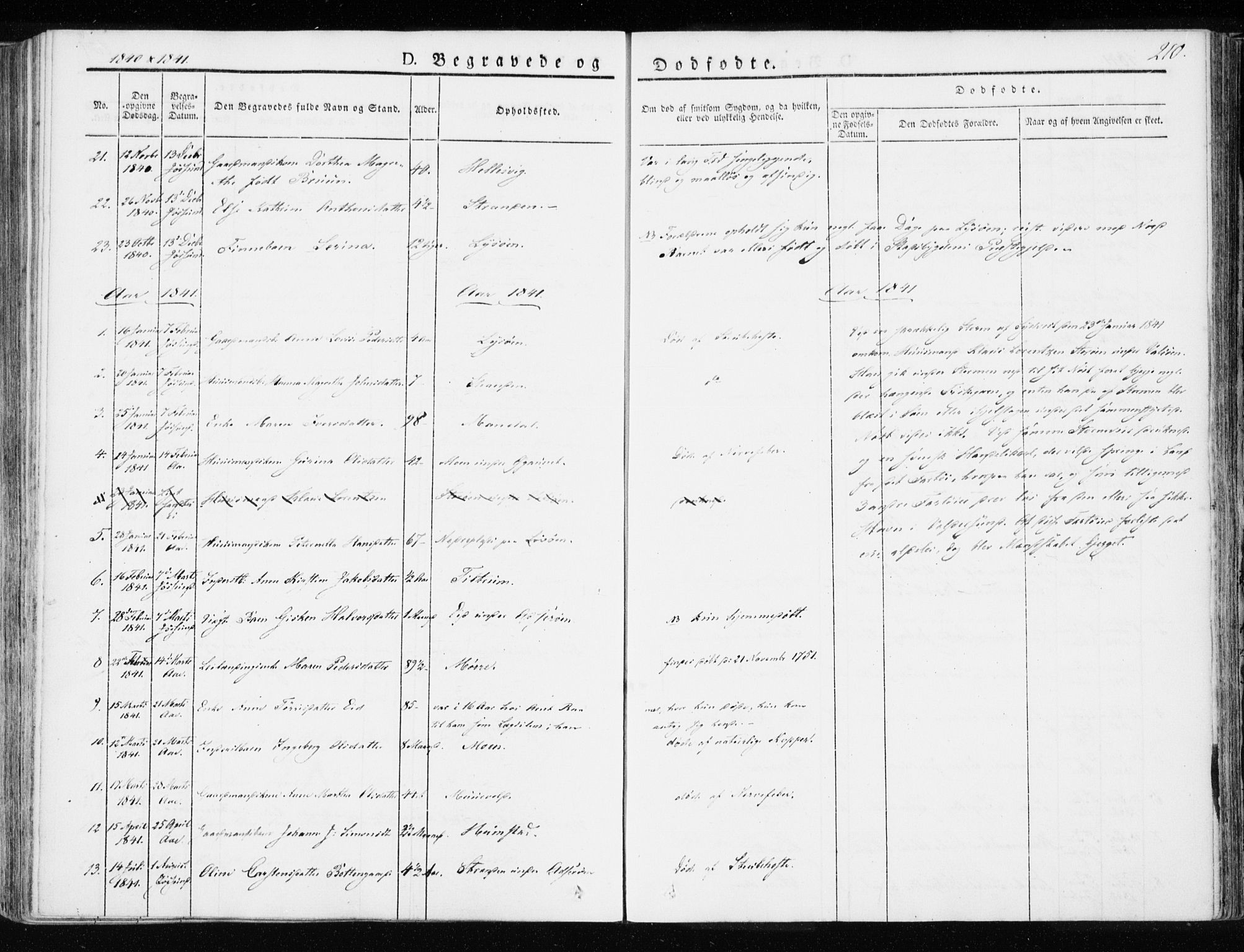 Ministerialprotokoller, klokkerbøker og fødselsregistre - Sør-Trøndelag, SAT/A-1456/655/L0676: Parish register (official) no. 655A05, 1830-1847, p. 210