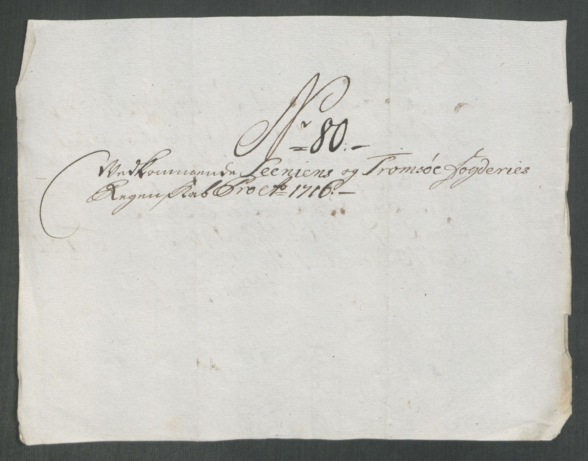 Rentekammeret inntil 1814, Reviderte regnskaper, Fogderegnskap, AV/RA-EA-4092/R68/L4762: Fogderegnskap Senja og Troms, 1716, p. 373