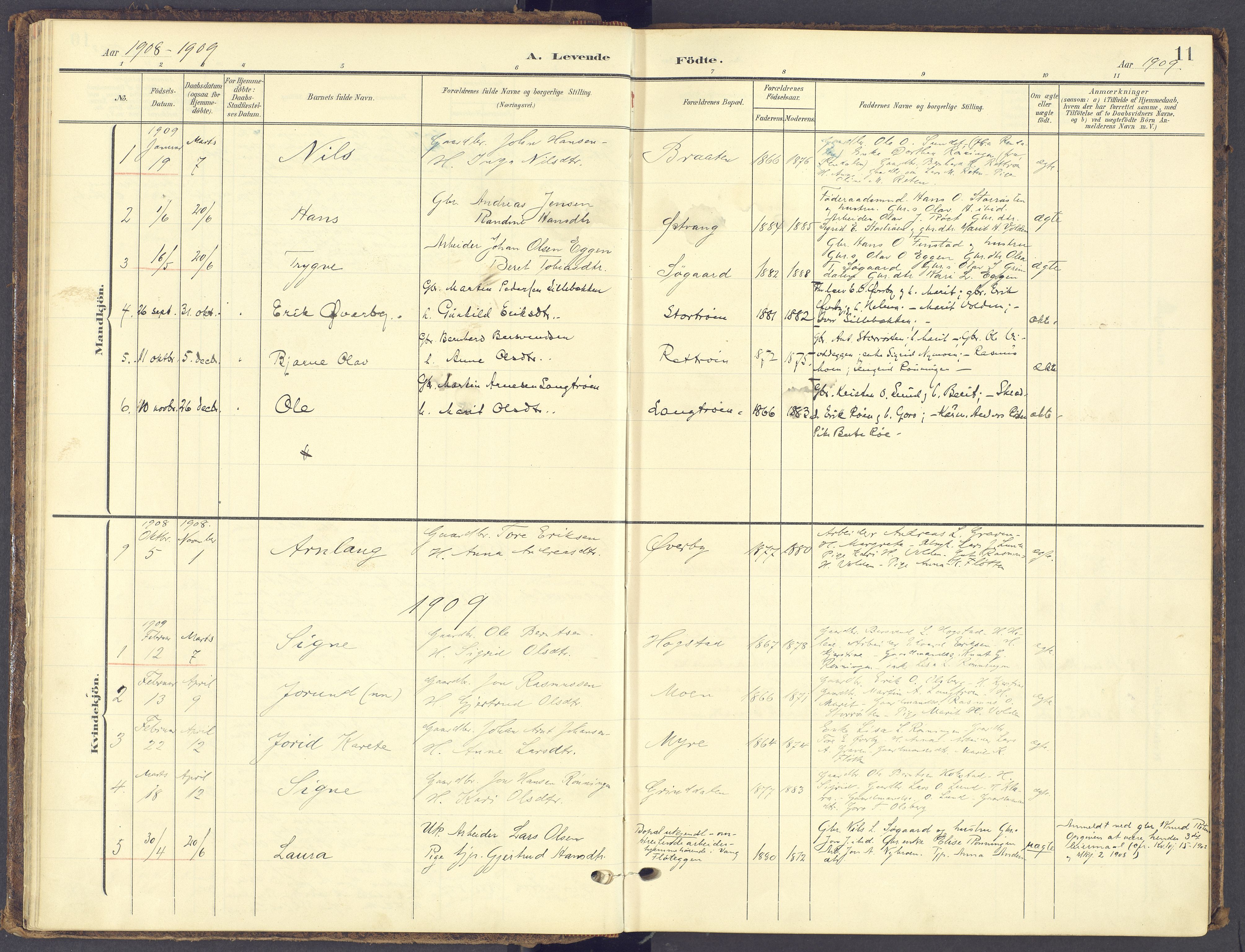 Tynset prestekontor, SAH/PREST-058/H/Ha/Haa/L0028: Parish register (official) no. 28, 1902-1929, p. 11