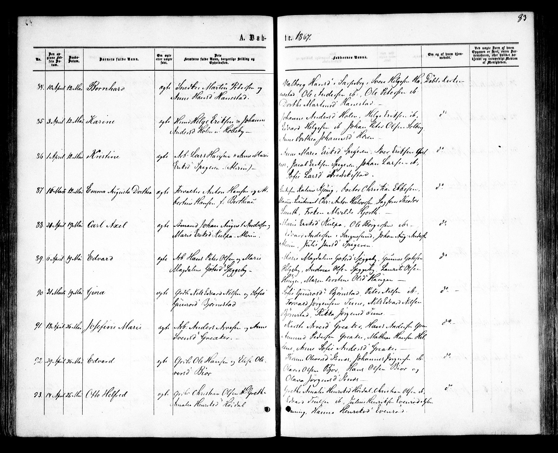 Tune prestekontor Kirkebøker, AV/SAO-A-2007/F/Fa/L0014: Parish register (official) no. 14, 1864-1868, p. 83