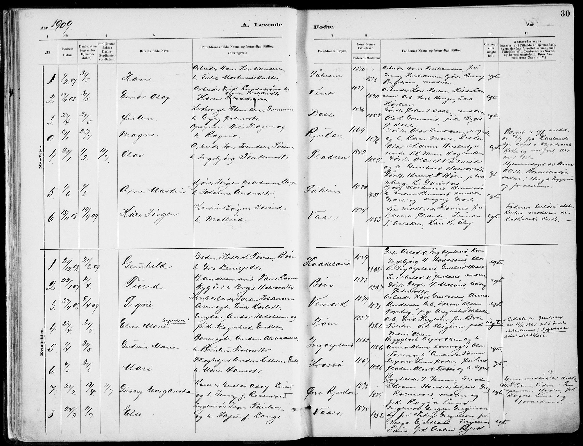 Rjukan kirkebøker, SAKO/A-294/F/Fa/L0001: Parish register (official) no. 1, 1878-1912, p. 30