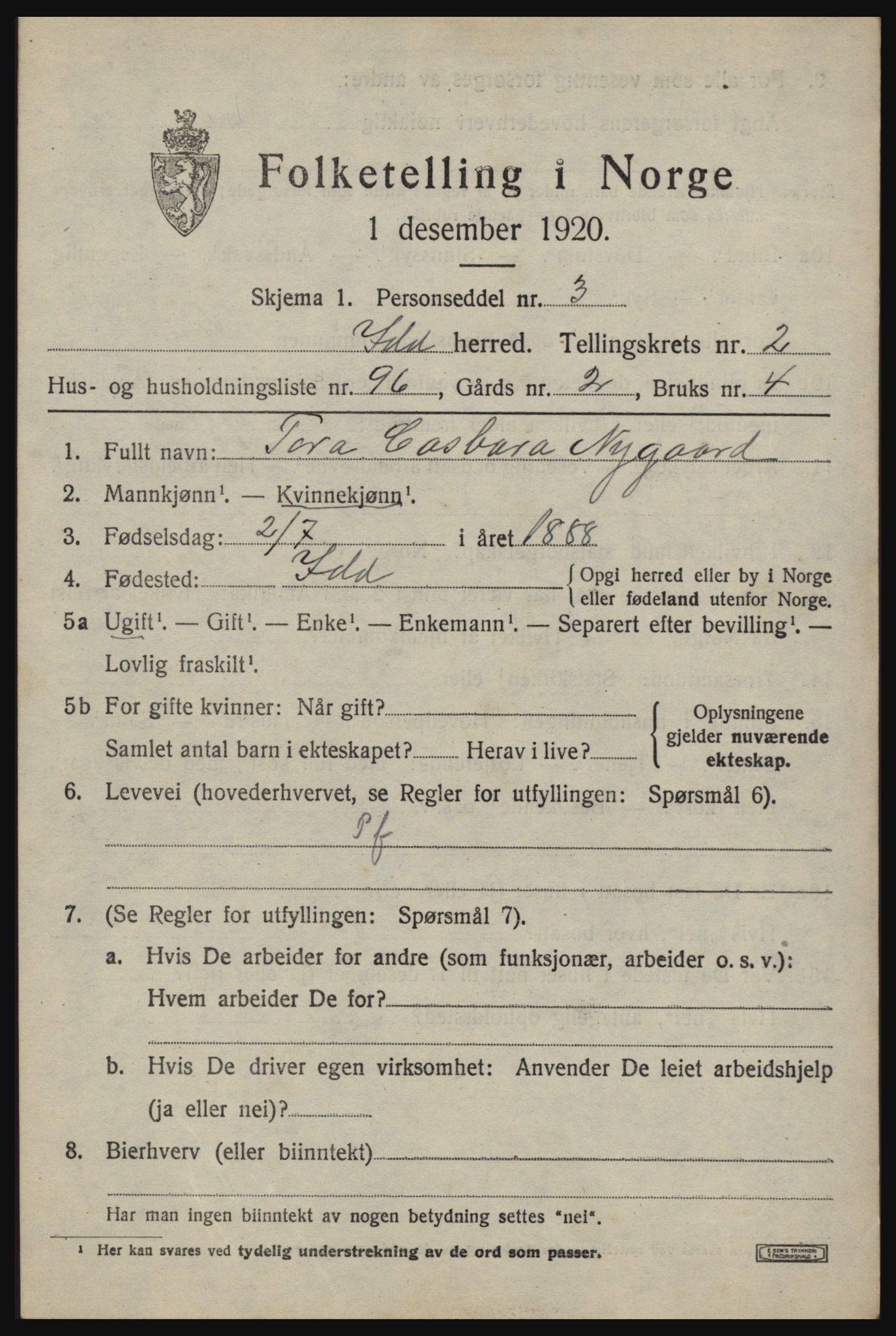 SAO, 1920 census for Idd, 1920, p. 4004