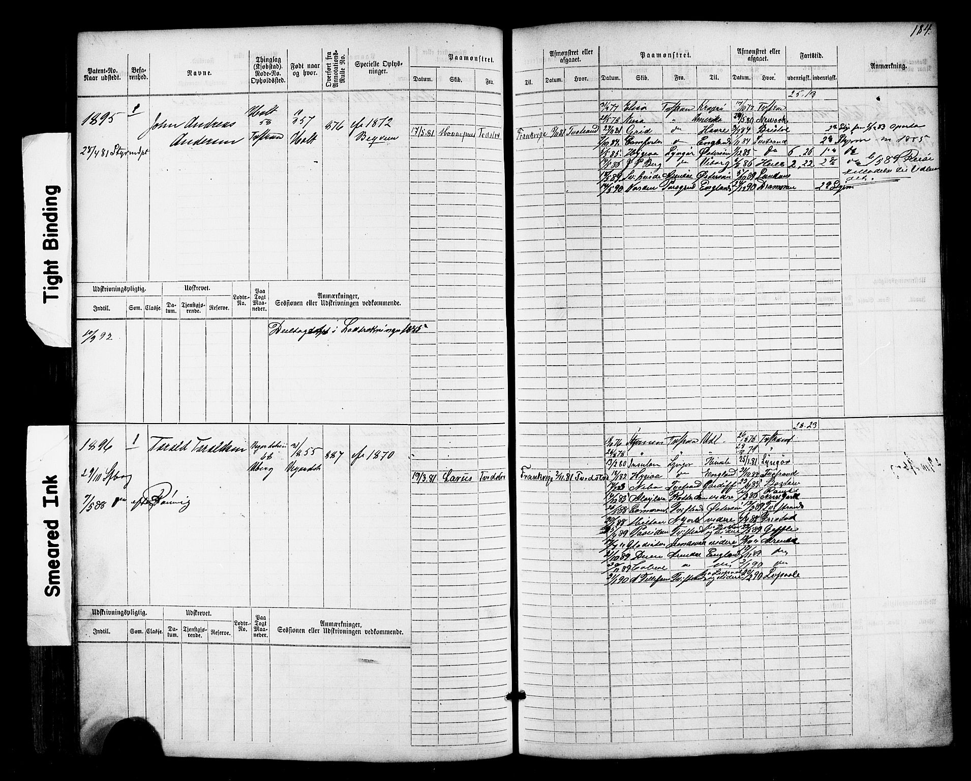 Tvedestrand mønstringskrets, AV/SAK-2031-0011/F/Fb/L0017: Hovedrulle nr 1533-2288, U-33, 1874-1882, p. 191