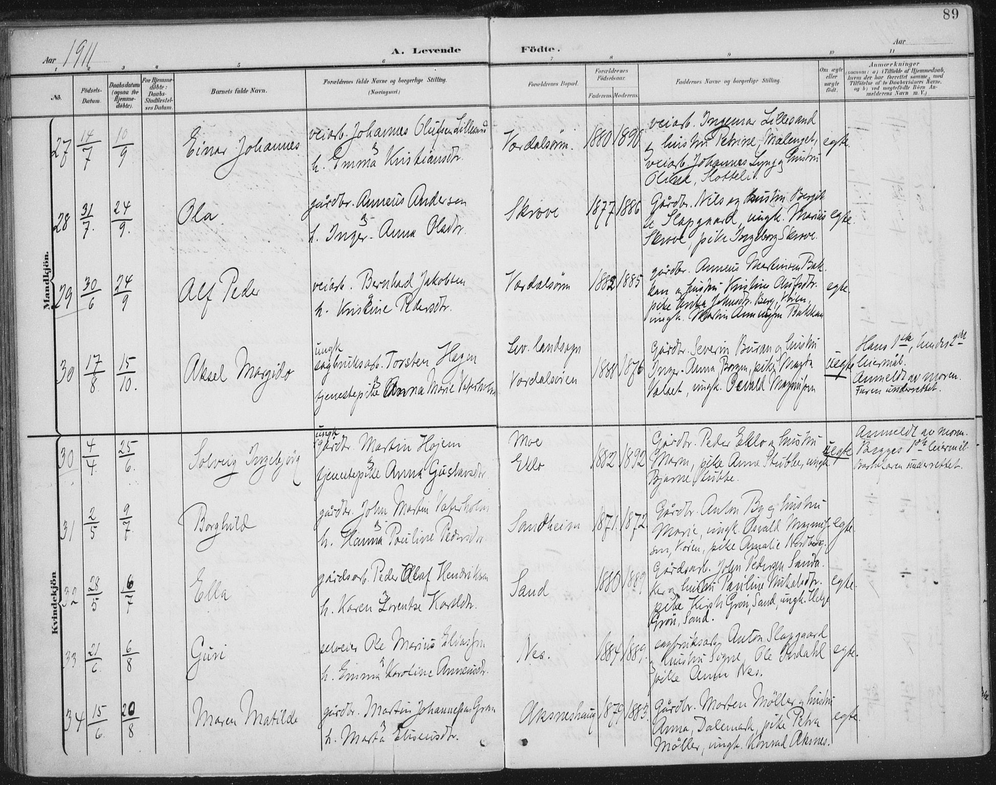 Ministerialprotokoller, klokkerbøker og fødselsregistre - Nord-Trøndelag, AV/SAT-A-1458/723/L0246: Parish register (official) no. 723A15, 1900-1917, p. 89