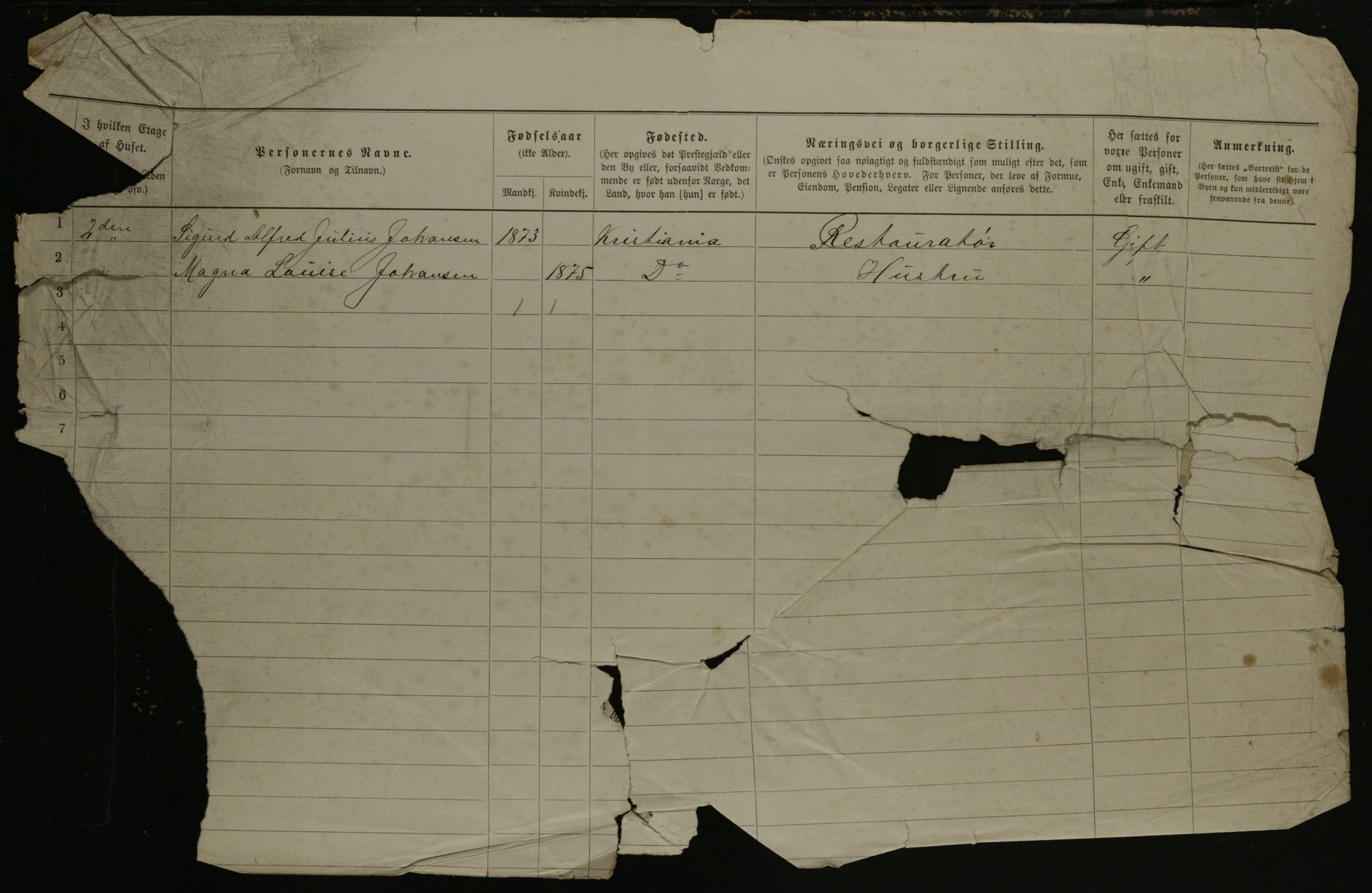 OBA, Municipal Census 1901 for Kristiania, 1901, p. 19580