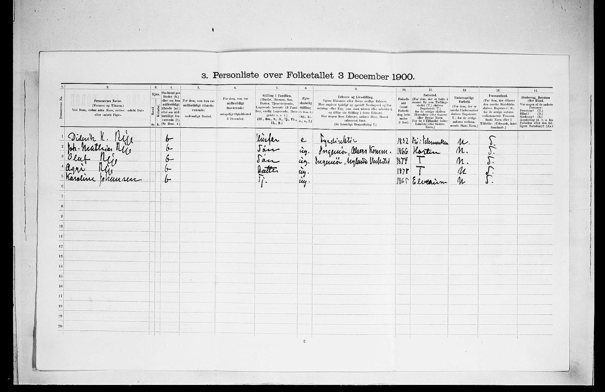 SAO, 1900 census for Kristiania, 1900, p. 27066