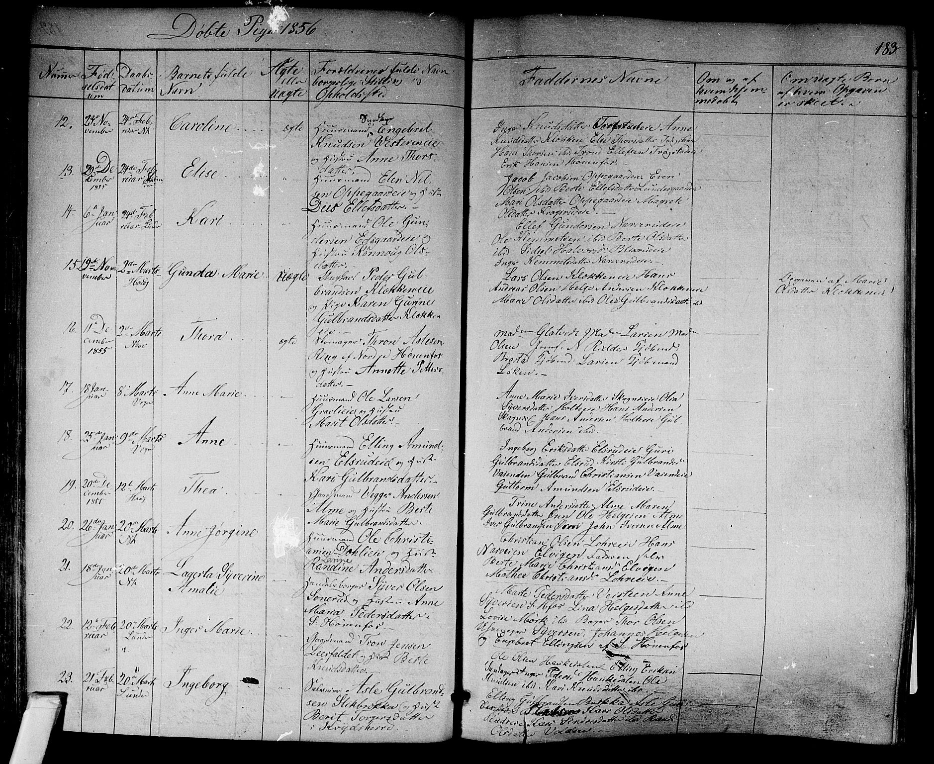 Norderhov kirkebøker, AV/SAKO-A-237/F/Fa/L0011: Parish register (official) no. 11, 1847-1856, p. 183