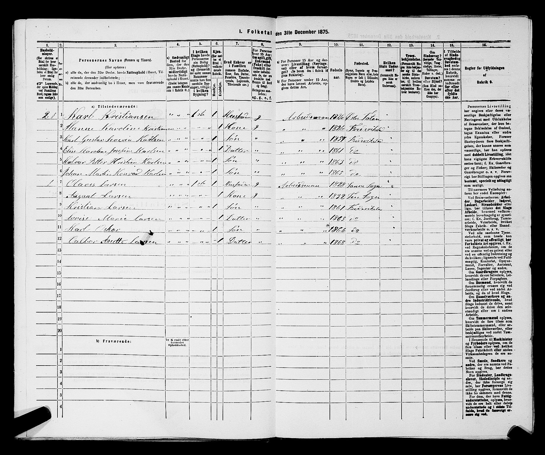RA, 1875 census for 0103B Fredrikstad/Fredrikstad, 1875, p. 1288