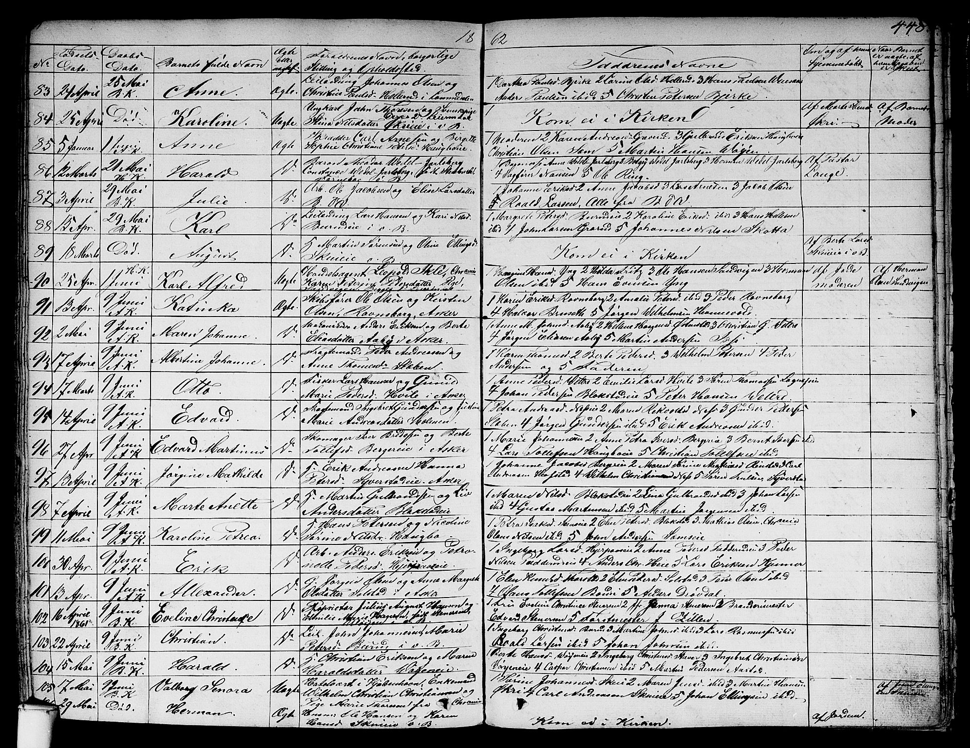 Asker prestekontor Kirkebøker, AV/SAO-A-10256a/F/Fa/L0007: Parish register (official) no. I 7, 1825-1864, p. 448