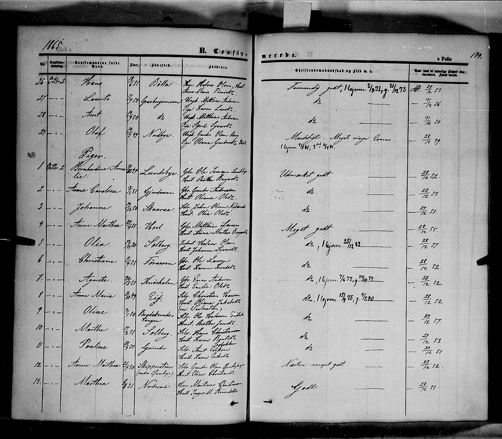 Våler prestekontor, Hedmark, AV/SAH-PREST-040/H/Ha/Haa/L0001: Parish register (official) no. 1, 1849-1878, p. 174