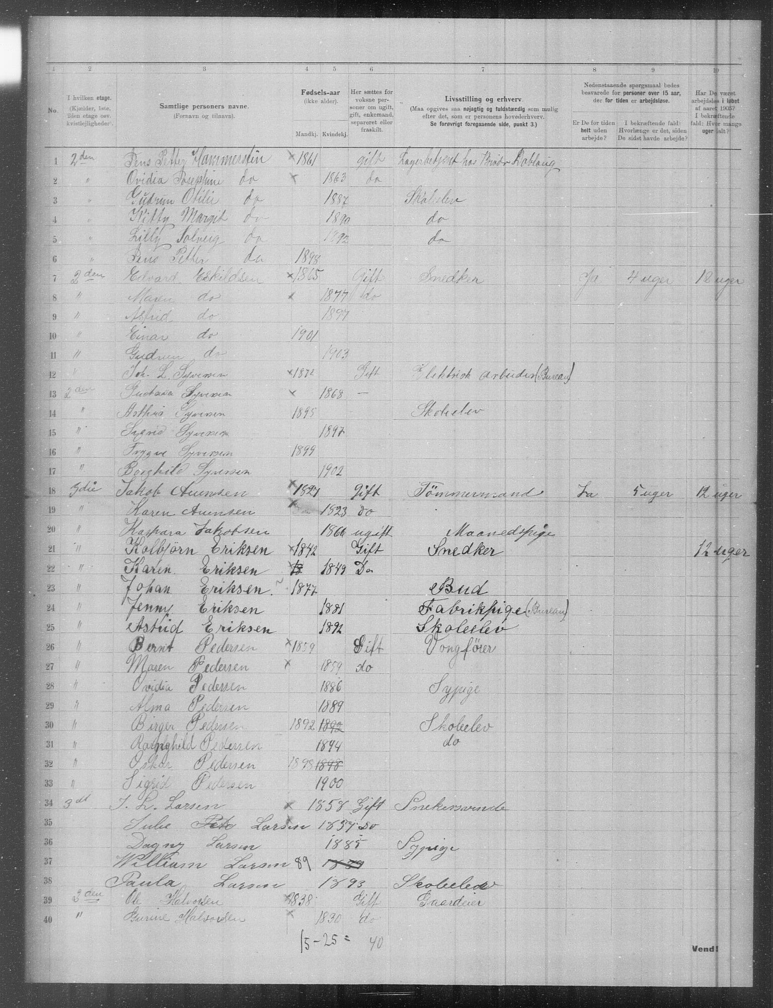 OBA, Municipal Census 1903 for Kristiania, 1903, p. 4922