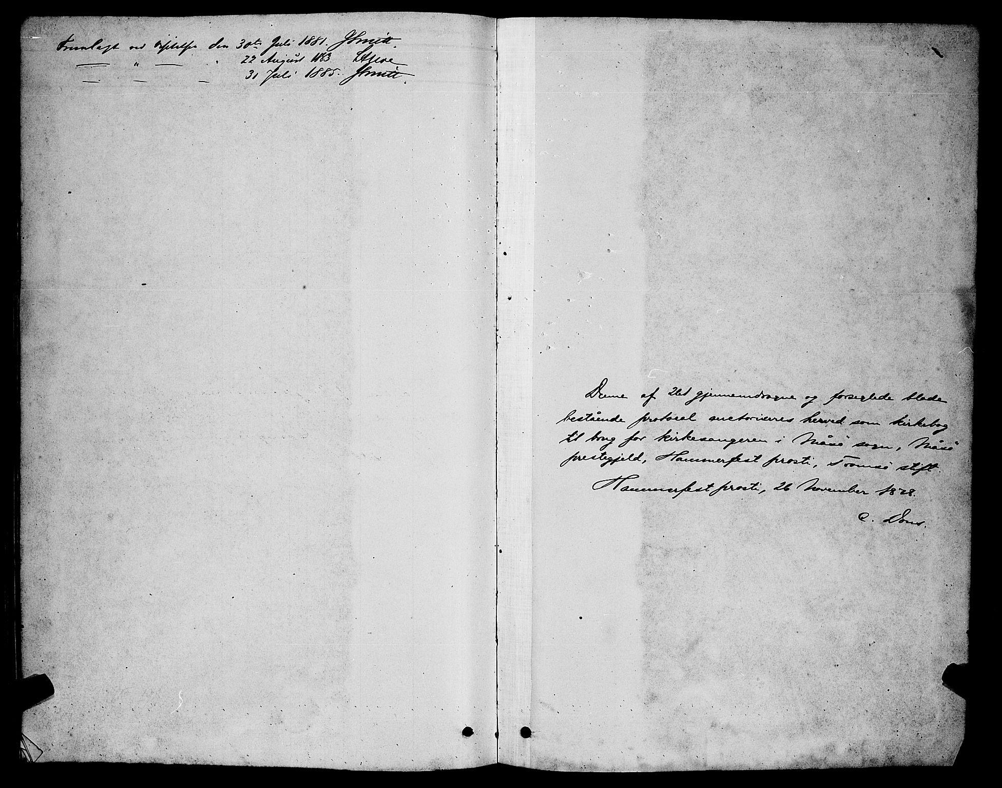 Måsøy sokneprestkontor, SATØ/S-1348/H/Hb/L0002klokker: Parish register (copy) no. 2, 1876-1888