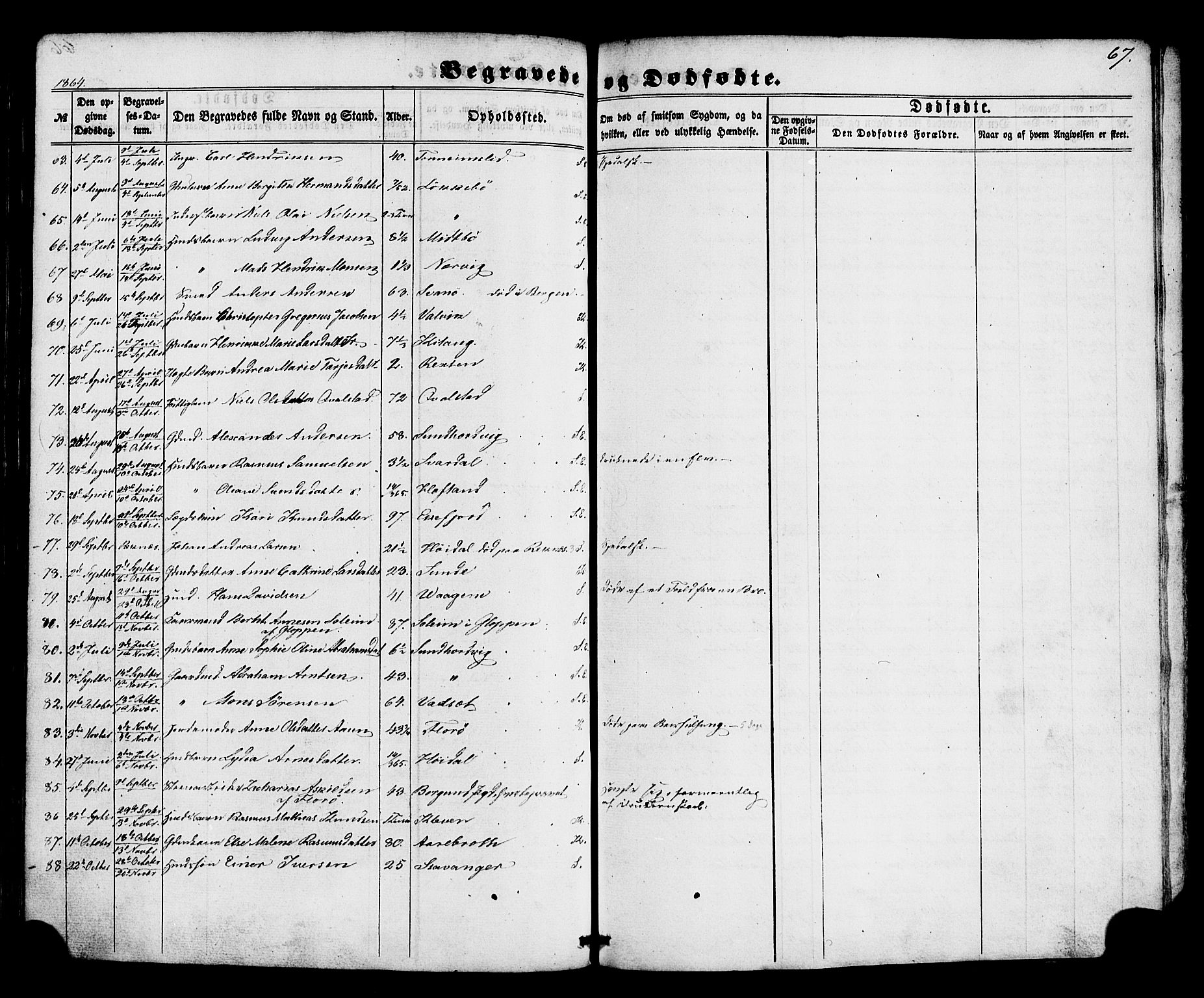 Kinn sokneprestembete, AV/SAB-A-80801/H/Haa/Haaa/L0012: Parish register (official) no. A 12, 1855-1869, p. 67