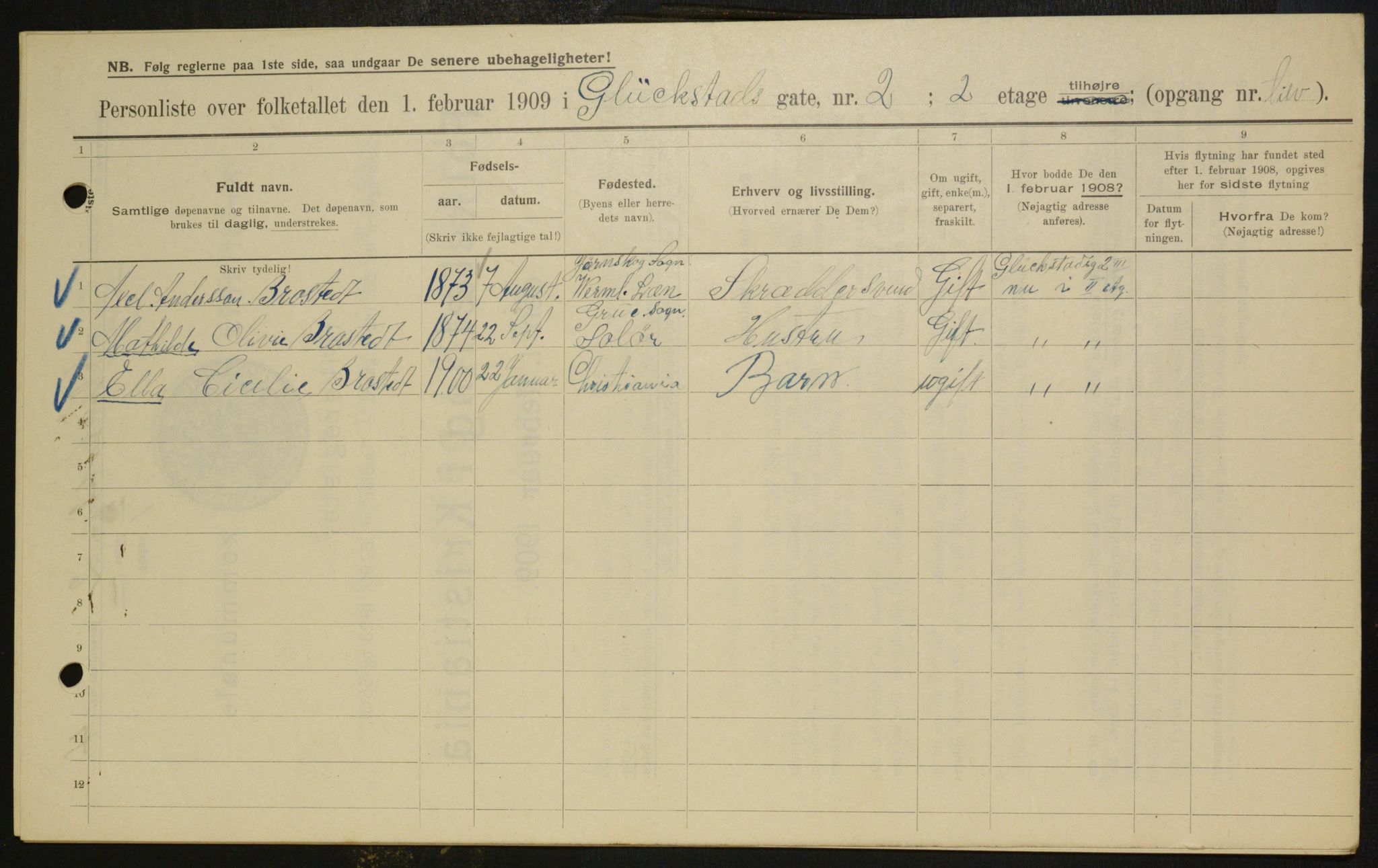 OBA, Municipal Census 1909 for Kristiania, 1909, p. 26644