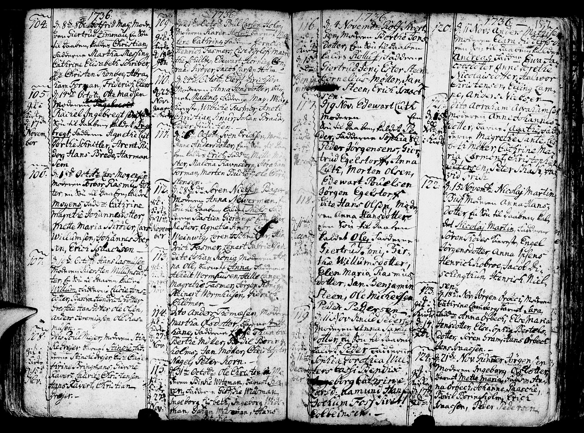 Nykirken Sokneprestembete, AV/SAB-A-77101/H/Haa/L0003: Parish register (official) no. A 3, 1717-1764, p. 157