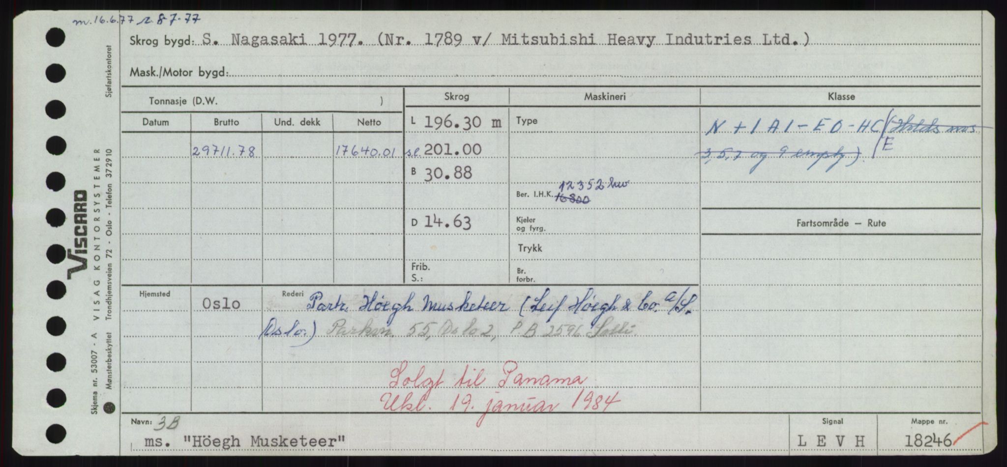 Sjøfartsdirektoratet med forløpere, Skipsmålingen, RA/S-1627/H/Hd/L0017: Fartøy, Holi-Hå, p. 405