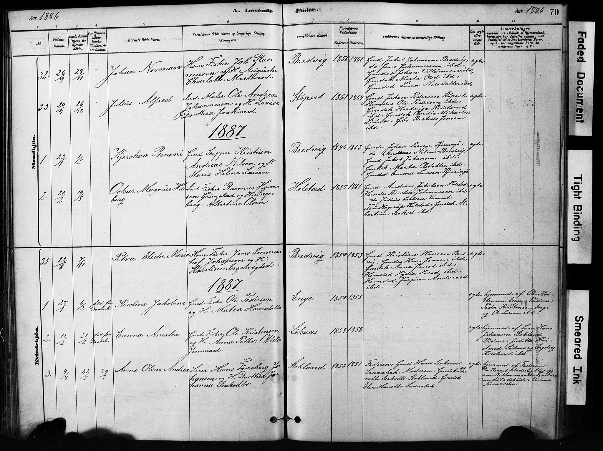 Ministerialprotokoller, klokkerbøker og fødselsregistre - Nordland, SAT/A-1459/852/L0754: Parish register (copy) no. 852C05, 1878-1894, p. 79