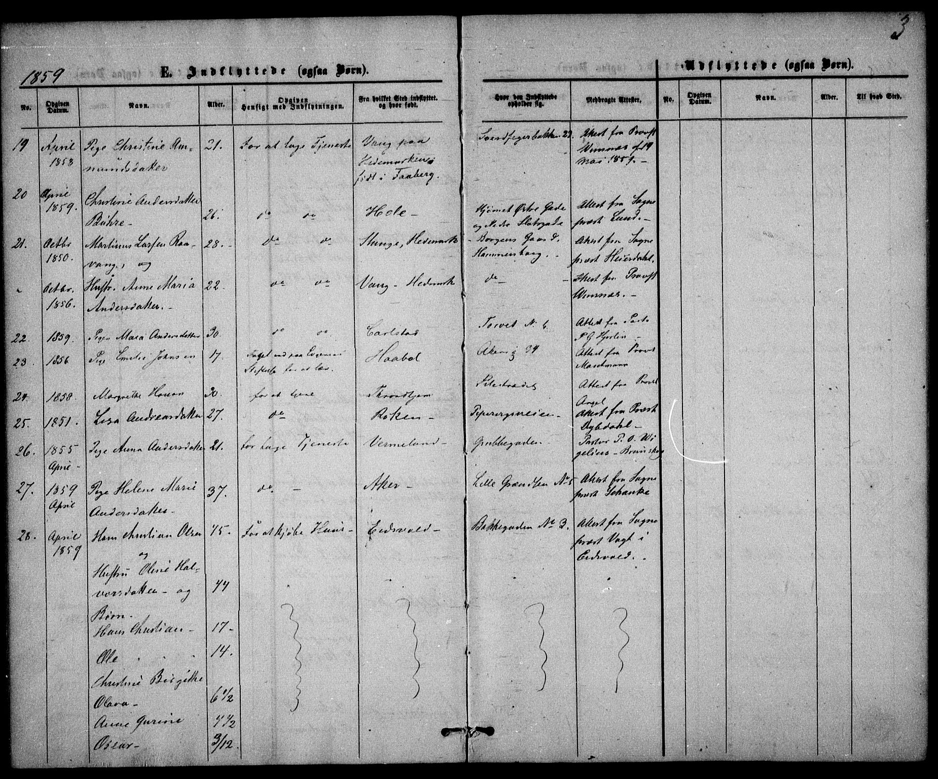 Trefoldighet prestekontor Kirkebøker, AV/SAO-A-10882/F/Fe/L0001: Parish register (official) no. V 1, 1858-1887, p. 3