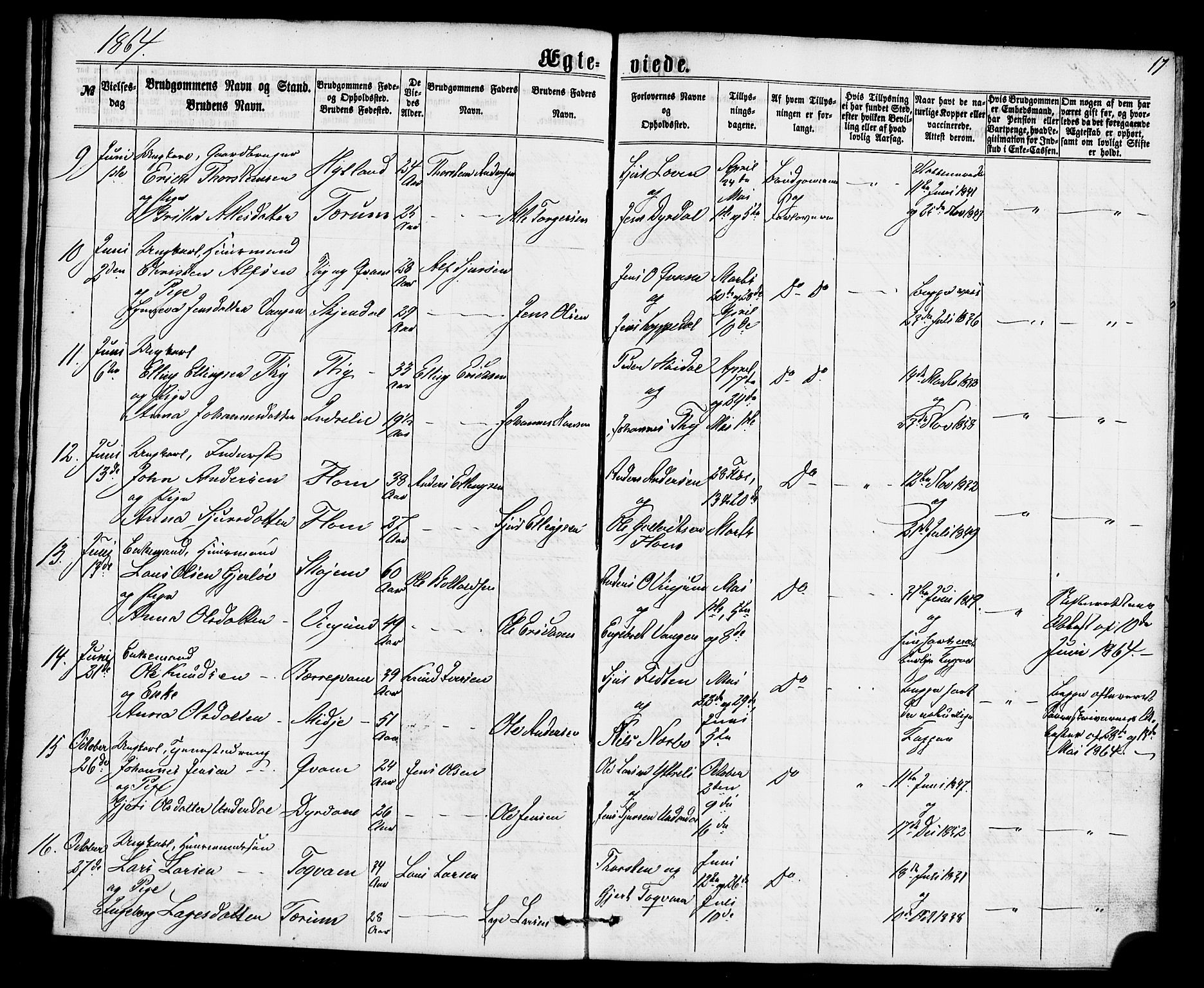 Aurland sokneprestembete, SAB/A-99937/H/Ha/Haa/L0010: Parish register (official) no. A 10, 1859-1879, p. 17