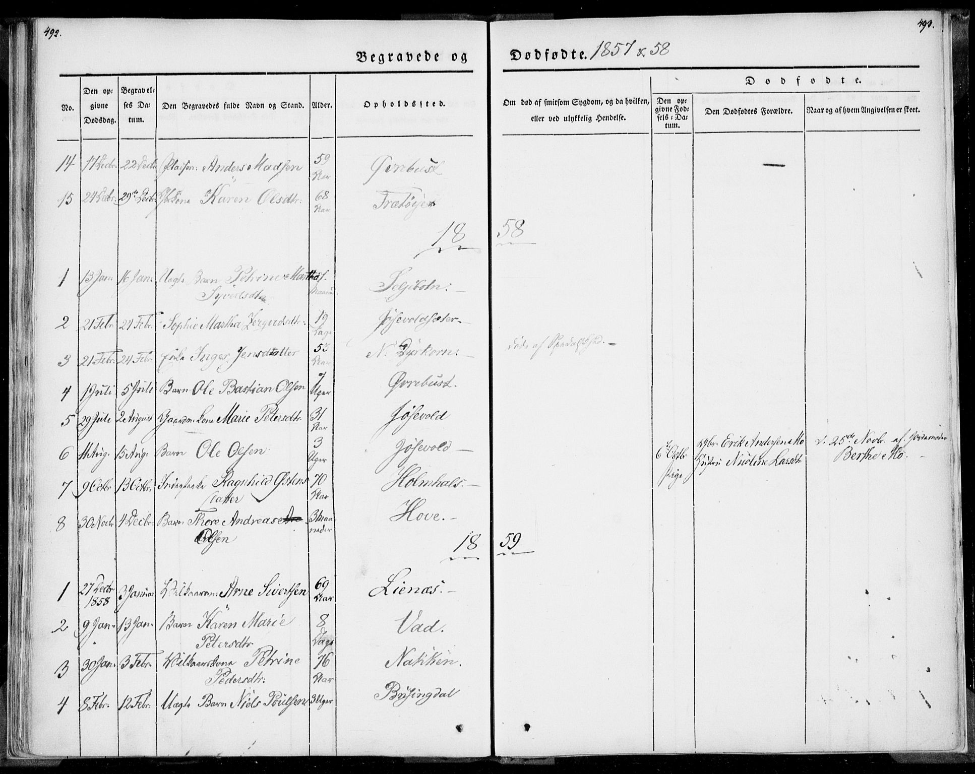 Ministerialprotokoller, klokkerbøker og fødselsregistre - Møre og Romsdal, AV/SAT-A-1454/520/L0277: Parish register (official) no. 520A07, 1843-1861, p. 492-493