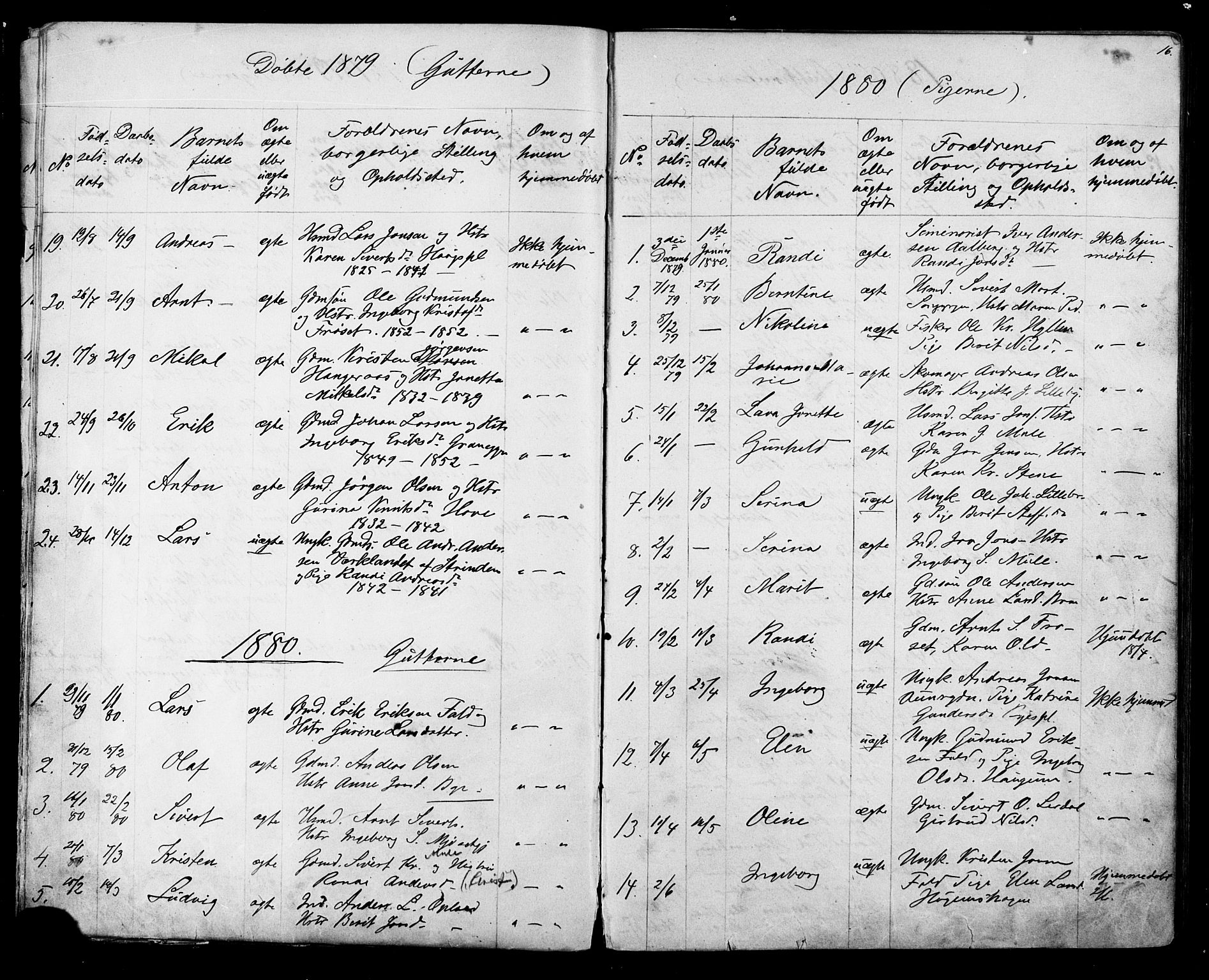 Ministerialprotokoller, klokkerbøker og fødselsregistre - Sør-Trøndelag, SAT/A-1456/612/L0387: Parish register (copy) no. 612C03, 1874-1908, p. 16