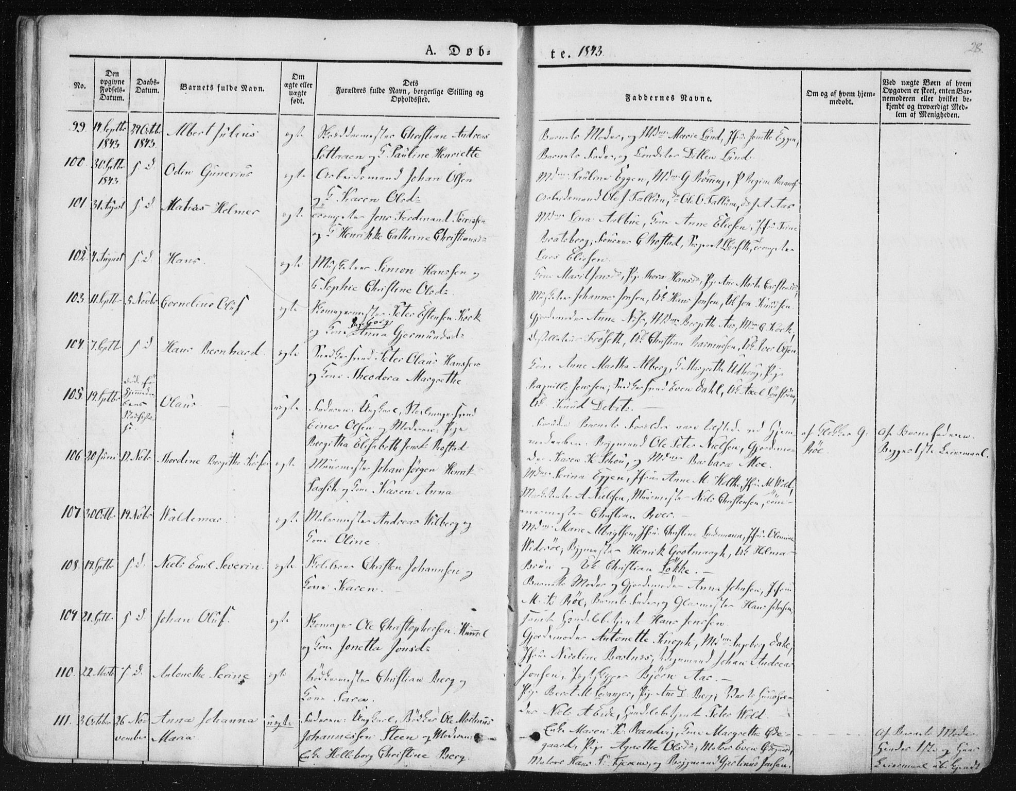 Ministerialprotokoller, klokkerbøker og fødselsregistre - Sør-Trøndelag, AV/SAT-A-1456/602/L0110: Parish register (official) no. 602A08, 1840-1854, p. 28