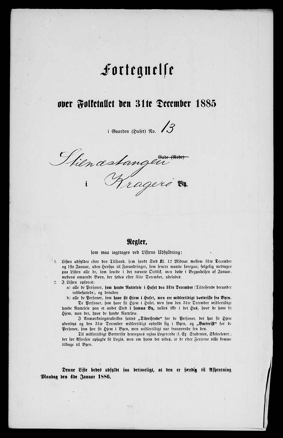 SAKO, 1885 census for 0801 Kragerø, 1885, p. 26