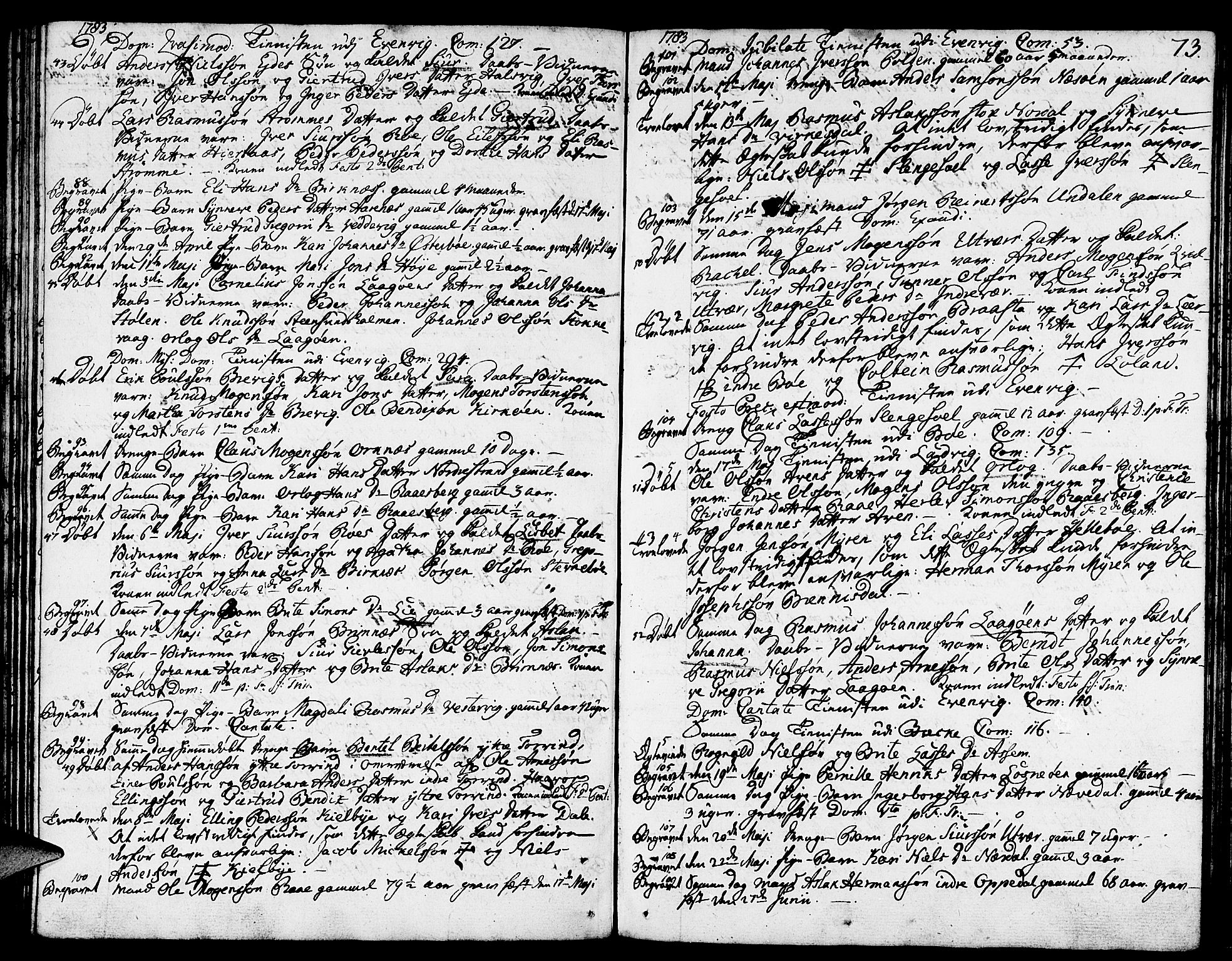Gulen sokneprestembete, AV/SAB-A-80201/H/Haa/Haaa/L0013: Parish register (official) no. A 13, 1776-1787, p. 73