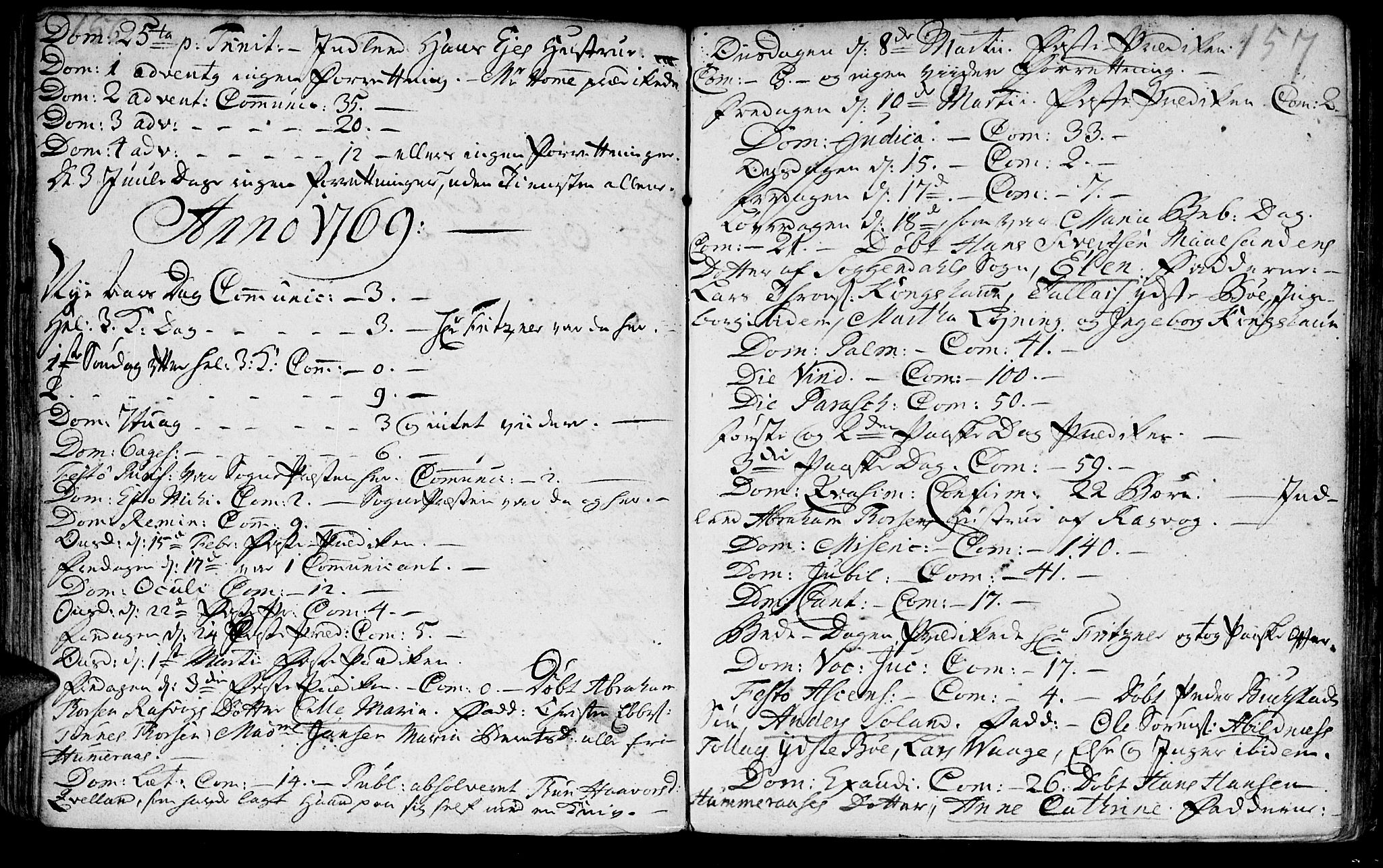 Flekkefjord sokneprestkontor, SAK/1111-0012/F/Fa/Fab/L0001: Parish register (official) no. A 1, 1750-1780, p. 156-157
