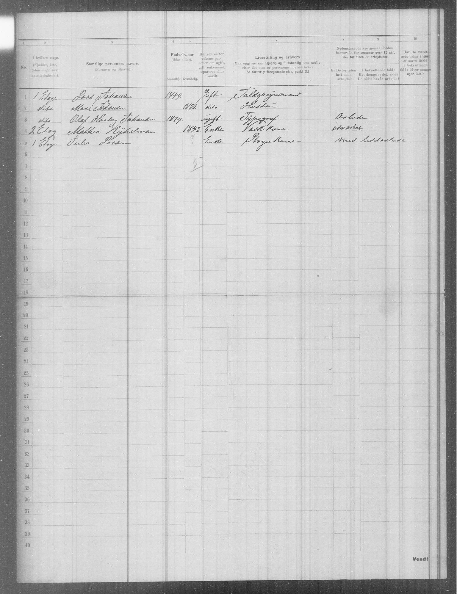 OBA, Municipal Census 1902 for Kristiania, 1902, p. 6255