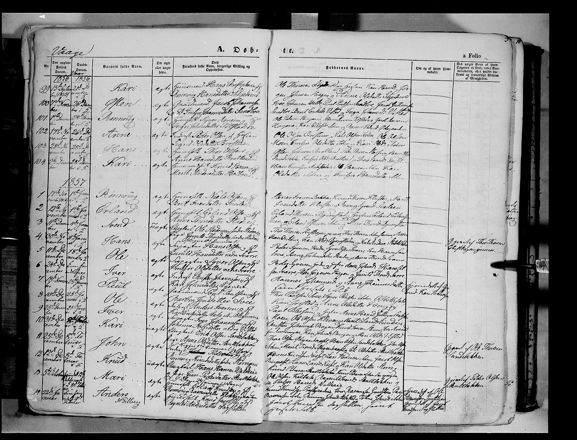Vågå prestekontor, SAH/PREST-076/H/Ha/Haa/L0006: Parish register (official) no. 6 /1, 1856-1872, p. 3