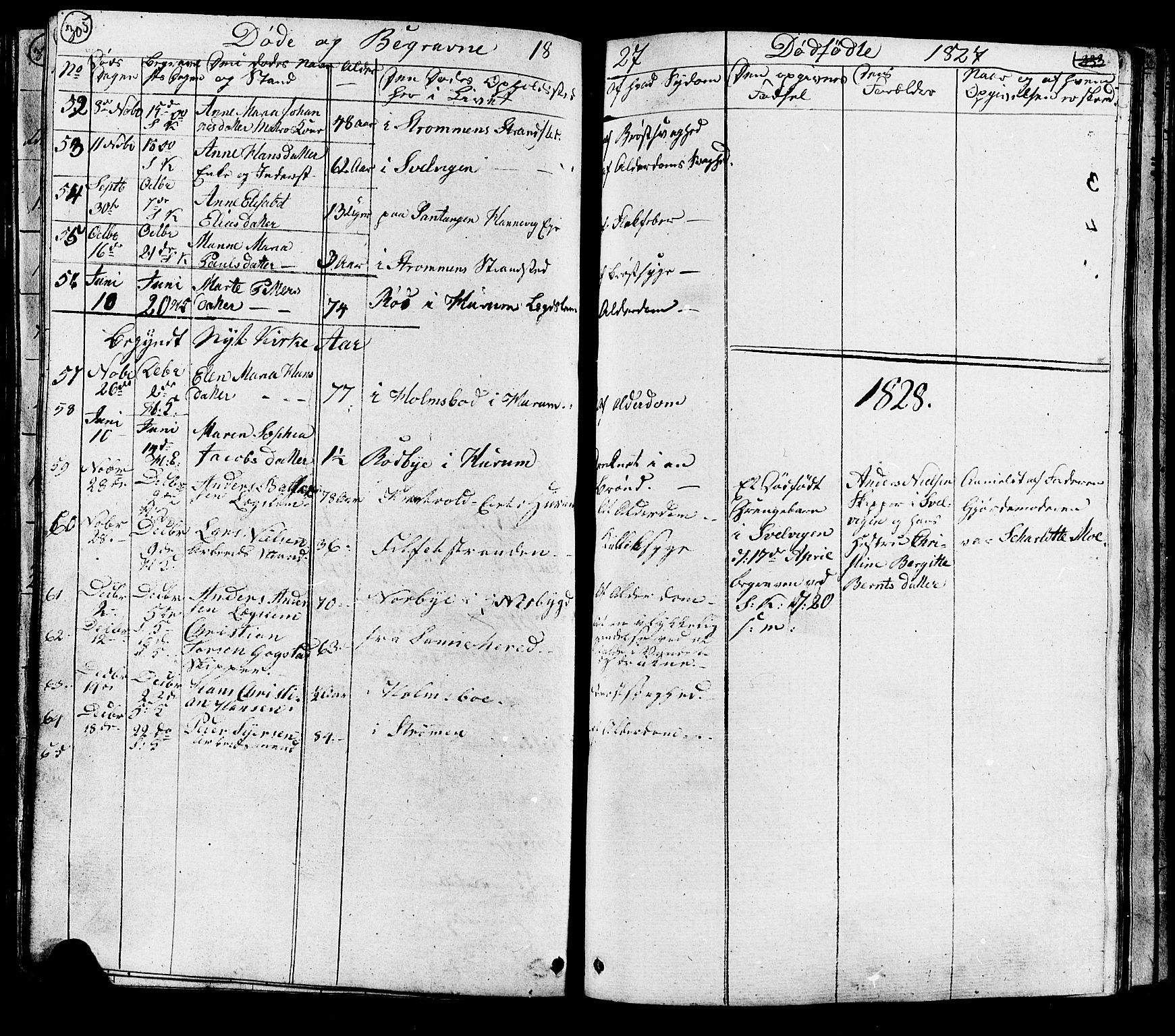 Hurum kirkebøker, SAKO/A-229/G/Ga/L0002: Parish register (copy) no. I 2, 1827-1857, p. 305