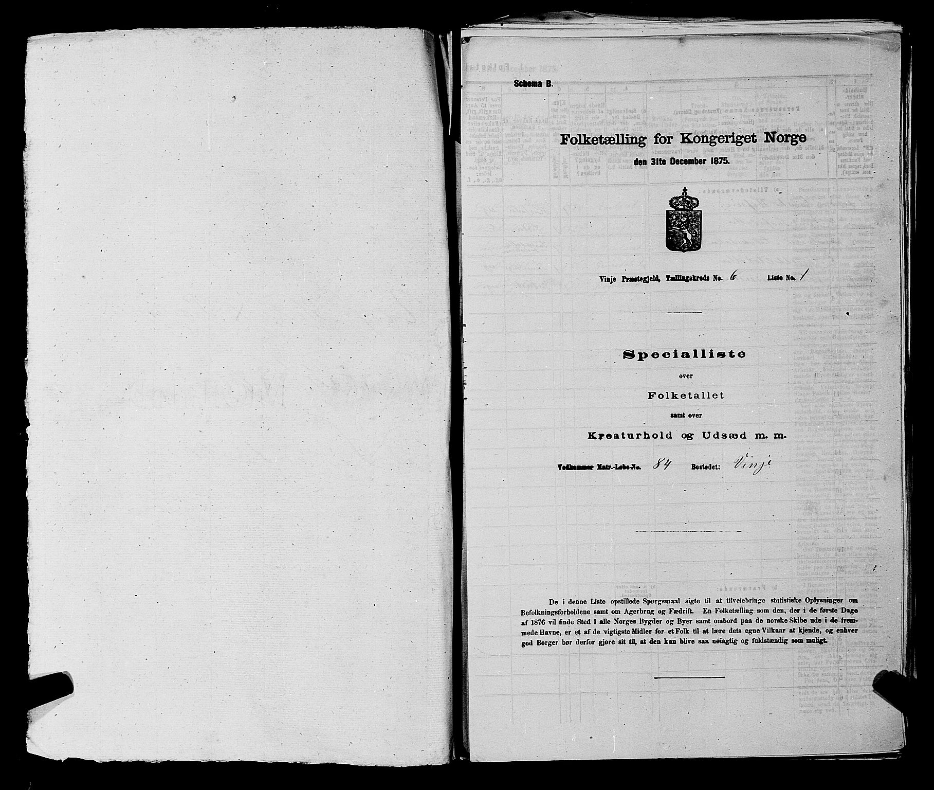 SAKO, 1875 census for 0834P Vinje, 1875, p. 426