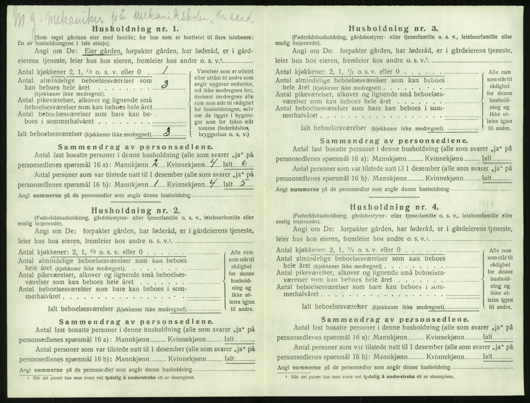 SAK, 1920 census for Flosta, 1920, p. 243