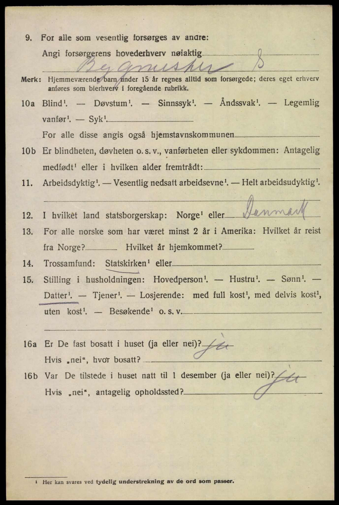 SAK, 1920 census for Oddernes, 1920, p. 13362