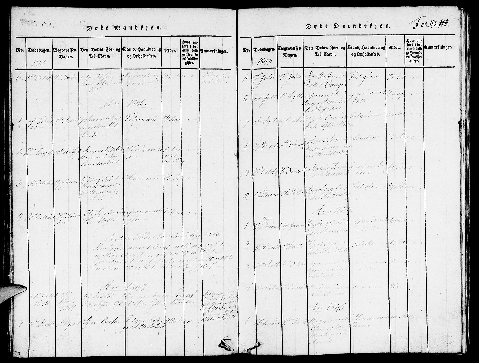 Vikedal sokneprestkontor, SAST/A-101840/01/V: Parish register (copy) no. B 3, 1816-1867, p. 113