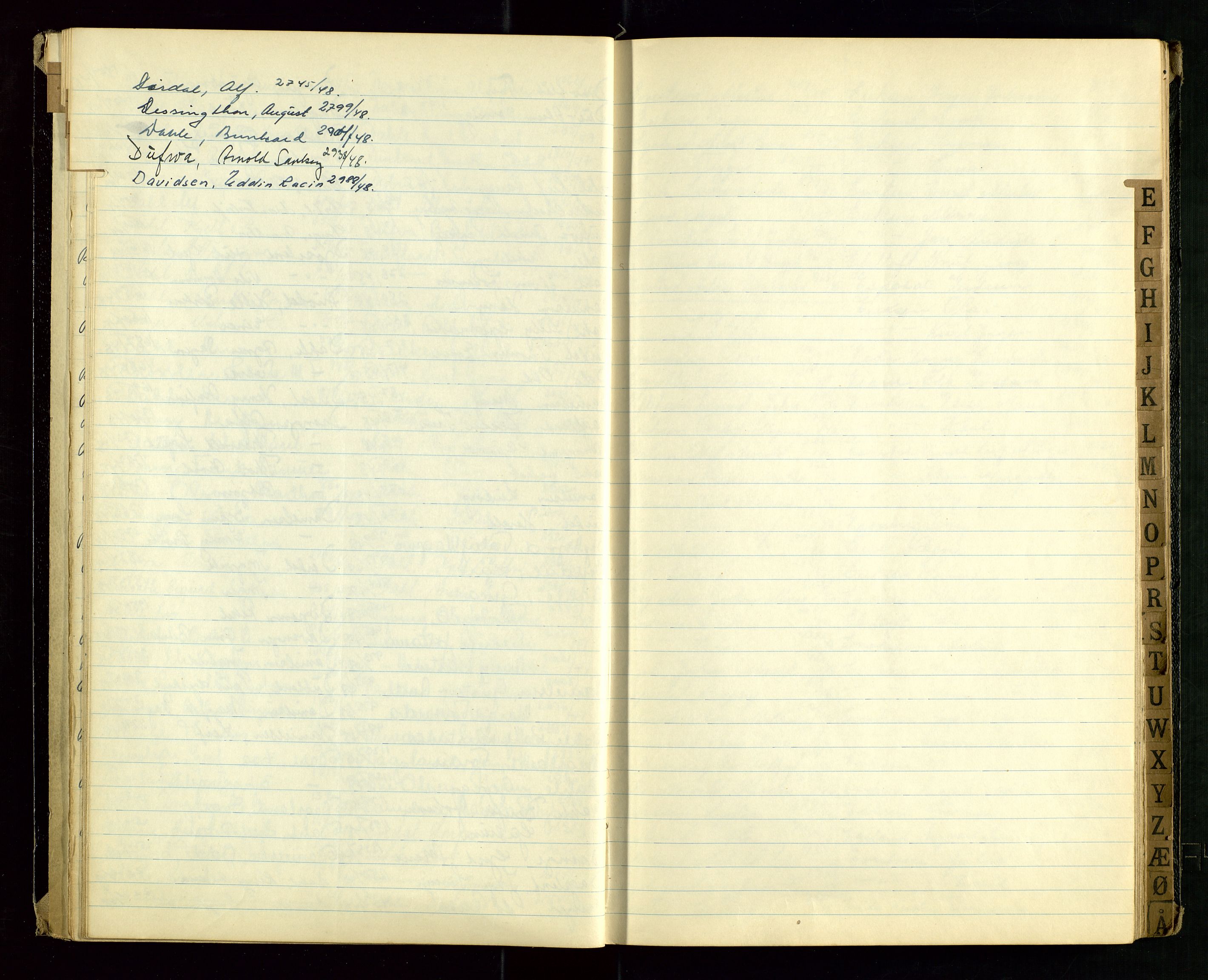 Stavanger politikammer, AV/SAST-A-100361/001/H/Hc/Hcd/Hcda/L0002: "Register for Passprotokoll", 1945-1948, p. 15