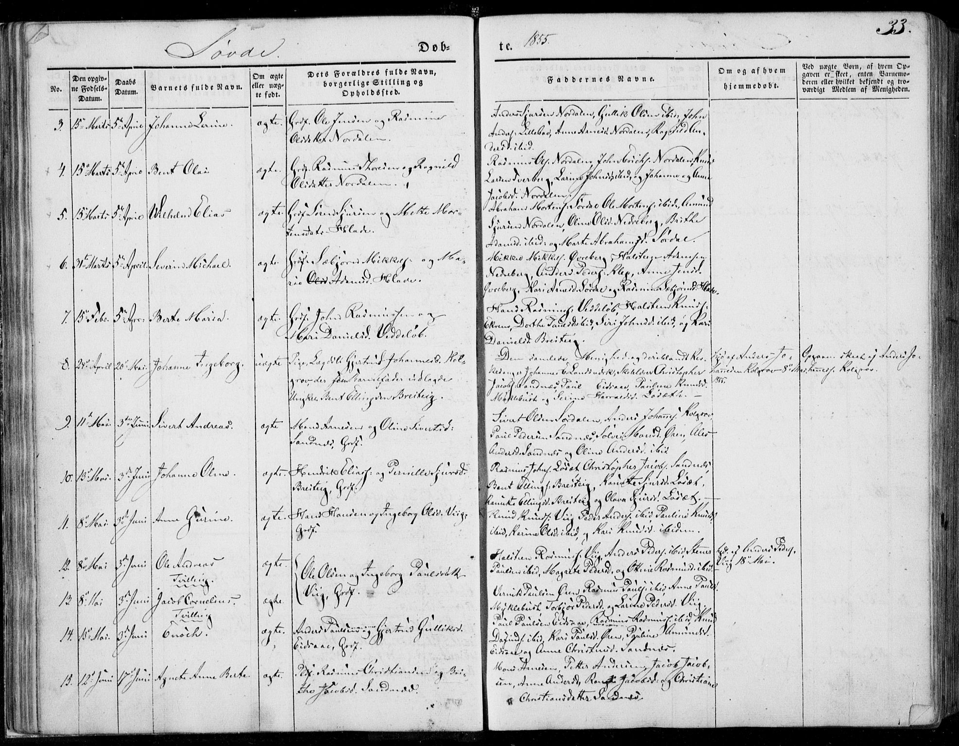 Ministerialprotokoller, klokkerbøker og fødselsregistre - Møre og Romsdal, AV/SAT-A-1454/502/L0023: Parish register (official) no. 502A01, 1844-1873, p. 33