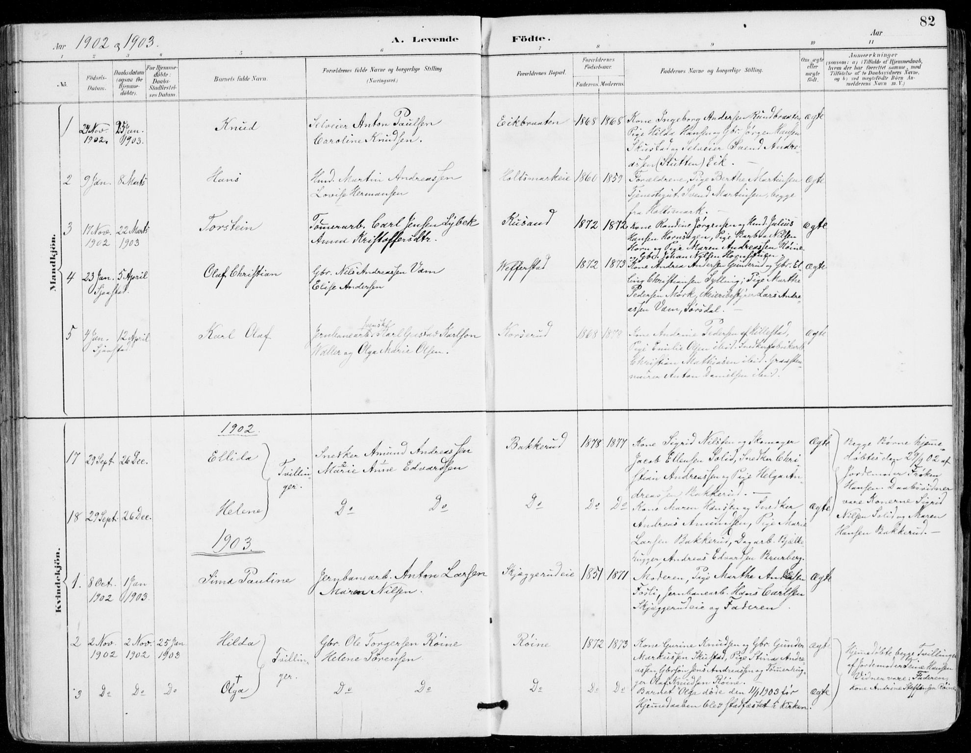 Sylling kirkebøker, SAKO/A-247/F/Fa/L0001: Parish register (official) no. 1, 1883-1910, p. 82