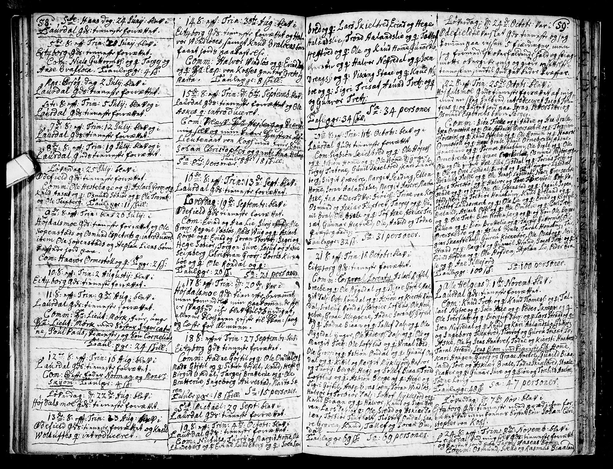 Lårdal kirkebøker, SAKO/A-284/F/Fa/L0002: Parish register (official) no. I 2, 1734-1754, p. 58-59